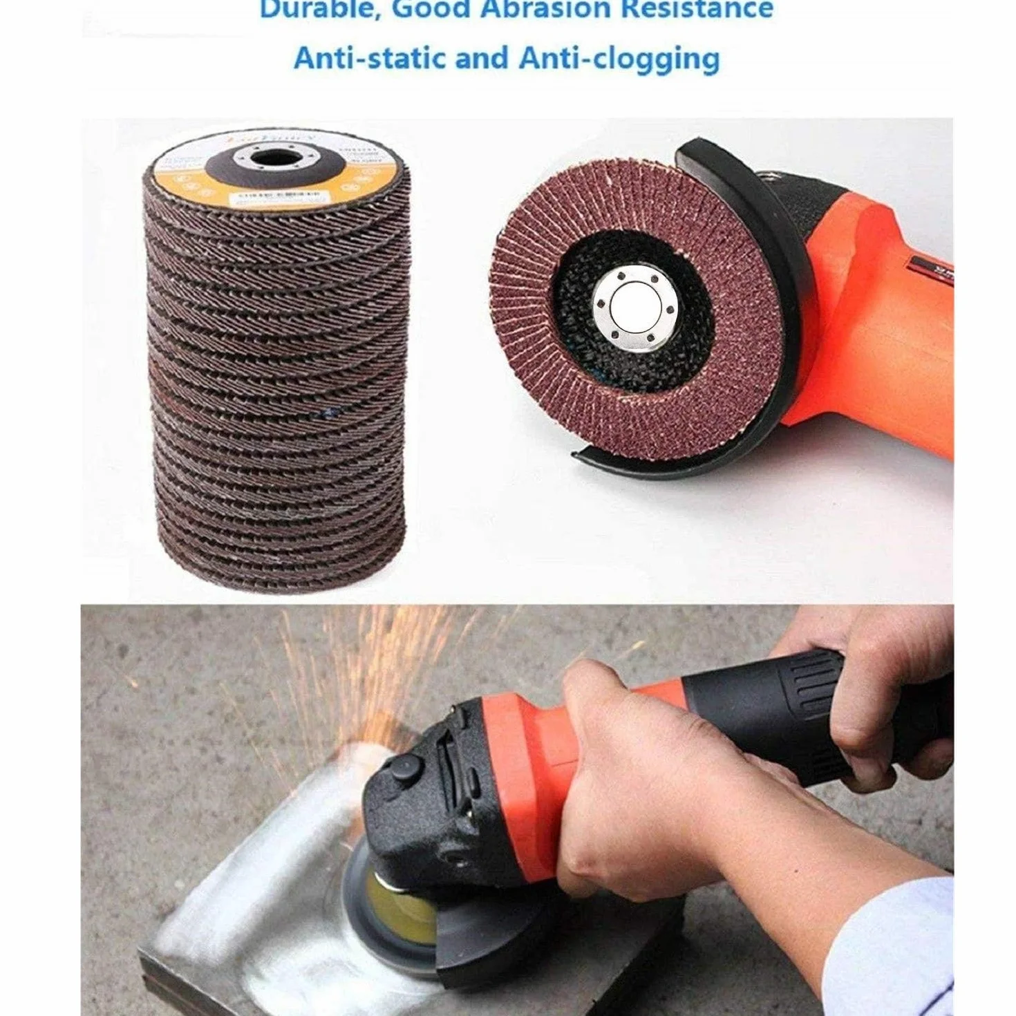10 szt. Zestaw ściernic listkowych - Tarcze szlifierskie z tlenku glinu 115 MM/125 MM do szlifierek kątowych - Ściernice ścierne(125mm 40grit)