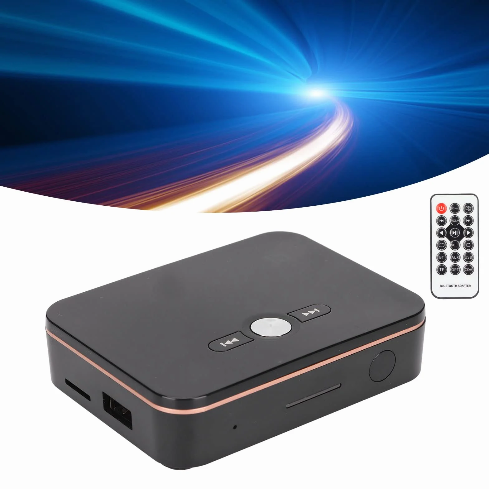 ciciglow Odbiornik Bluetooth M8 5.0, cyfrowy wyświetlacz, adapter Bluetooth z niskim opóźnieniem, wbudowany akumulator 500 mAh, cyfrowe włókno szklane, koaksjalny, ulepszenie funkcji NFC