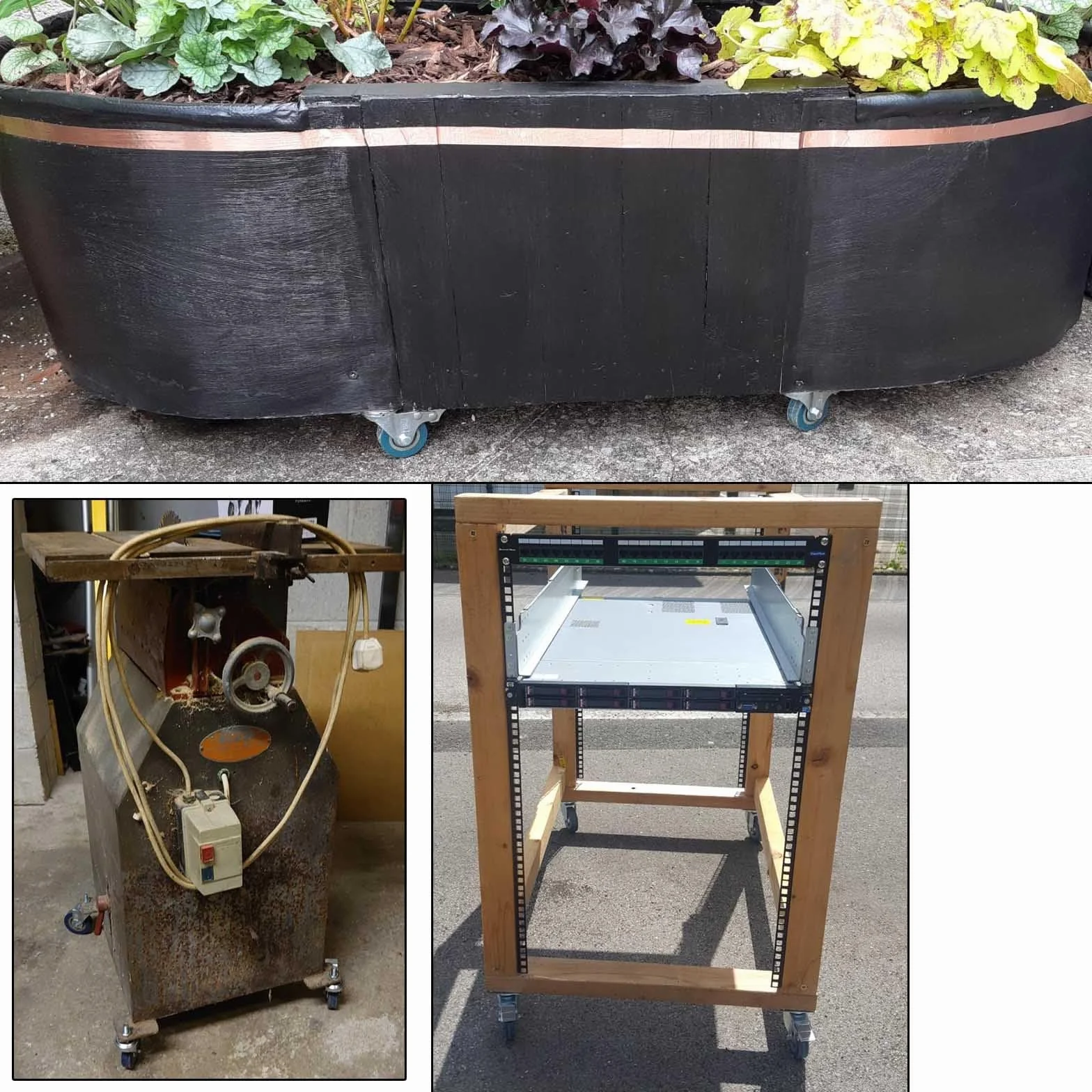 Zestaw 4 ciężkich kół skrętnych z hamulcem, gwint M10 12 x 30 mm, kółka do transportu mebli i wózków, do zastosowań przemysłowych i przeładunkowych