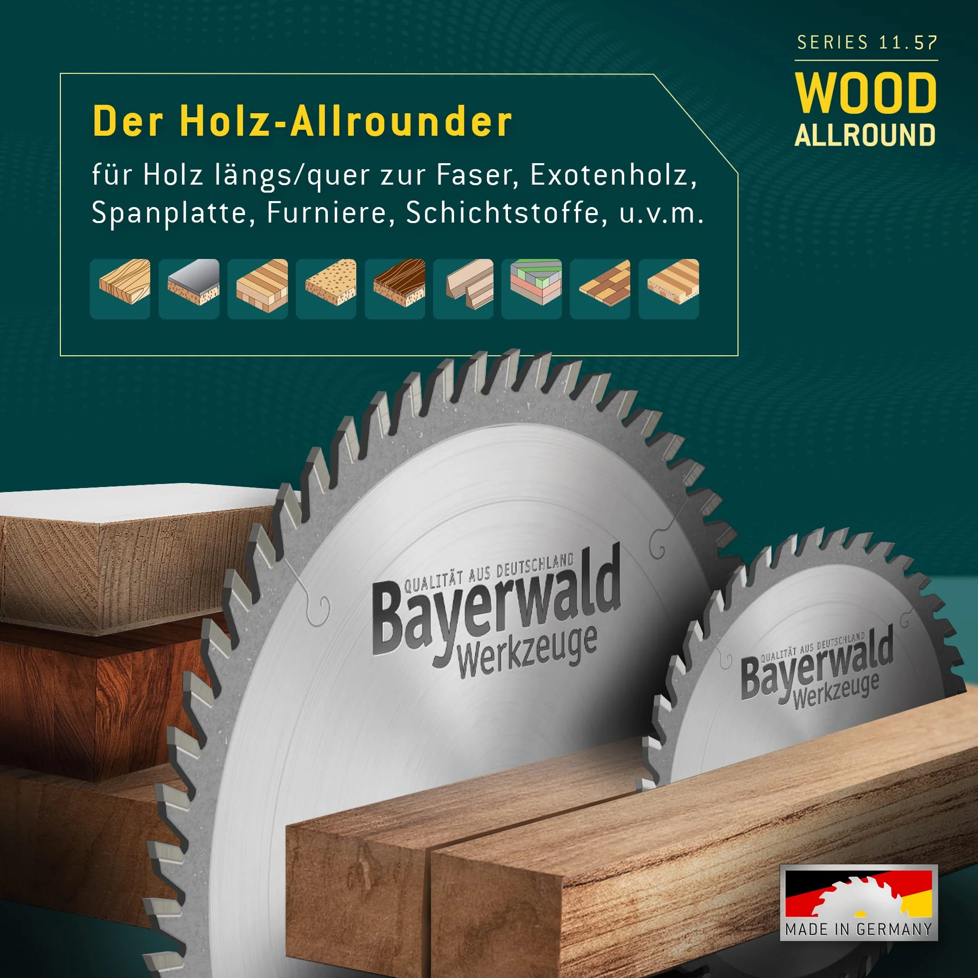 Bayerwald HM brzeszczot do piły tarczowej - Ø 160 x 1,8 x 20 | Z=42 WZD | Seria 11.57 - mała szerokość cięcia, idealna do pilarek tarczowych akumulatorowych