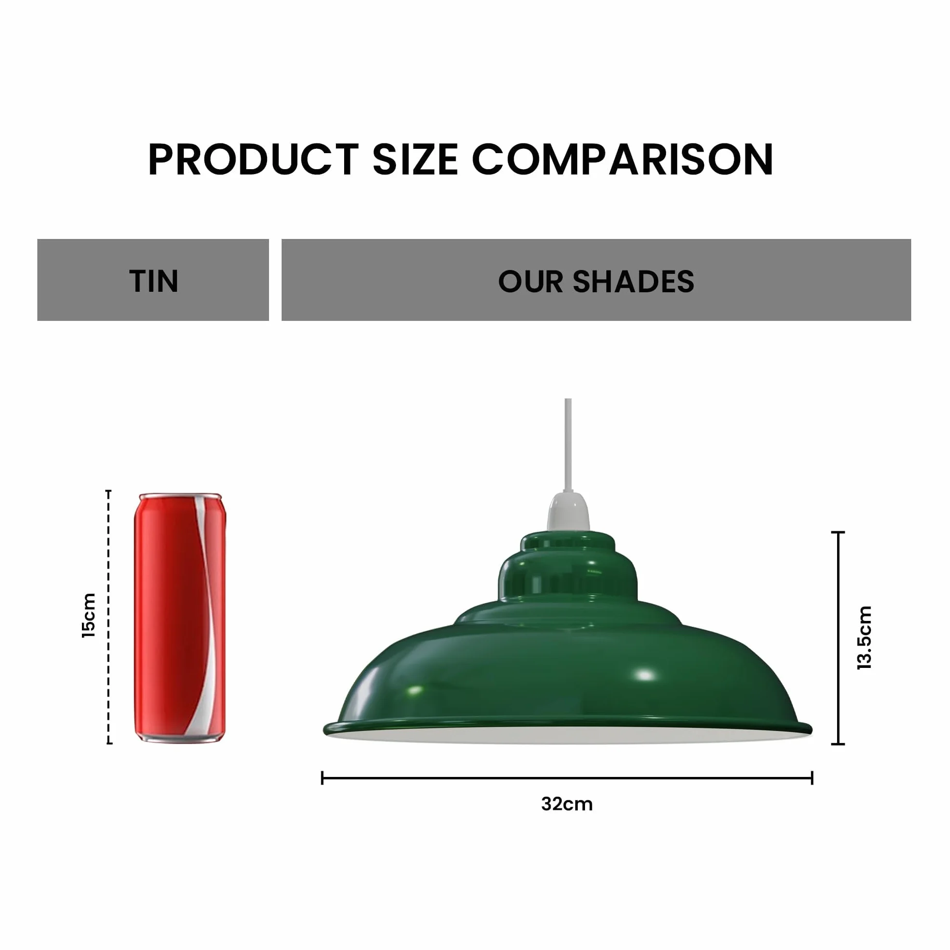 LEDSone Przemysłowa wisząca lampa sufitowa, klosz lampy w stylu retro, wisząca lampa sufitowa w stylu vintage, metalowy loft, rustykalny klosz wiszący (zielony, 1 opakowanie)