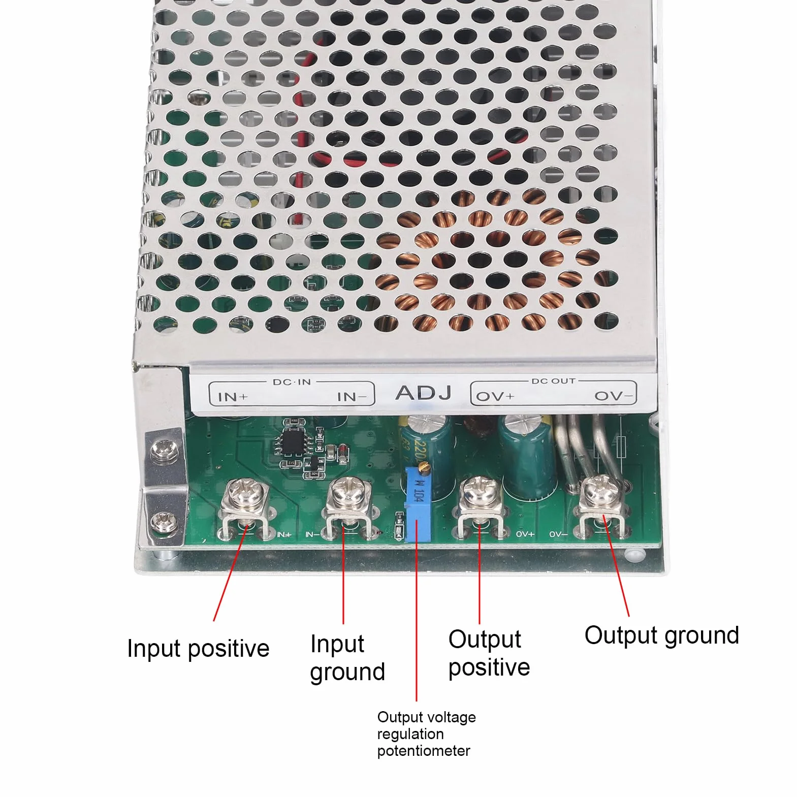 Moduł Obniżający Napięcie DC-DC 50A 1000W Wejście DC25-90V Regulowane Wyjście DC2,5-50V z Wentylatorem