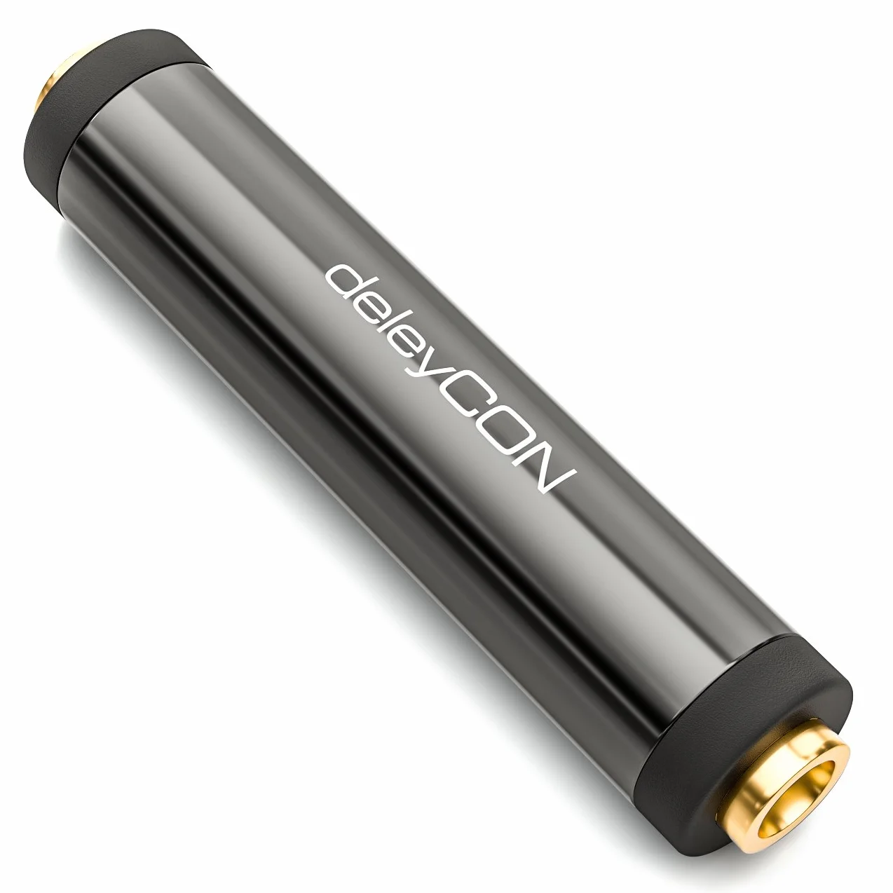 deleyCON Adapter Stereo Audio Cinch - Gniazdo Cinch 3,5mm do Wtyczki 3,5mm - Metal - Pozłacany - Czarny