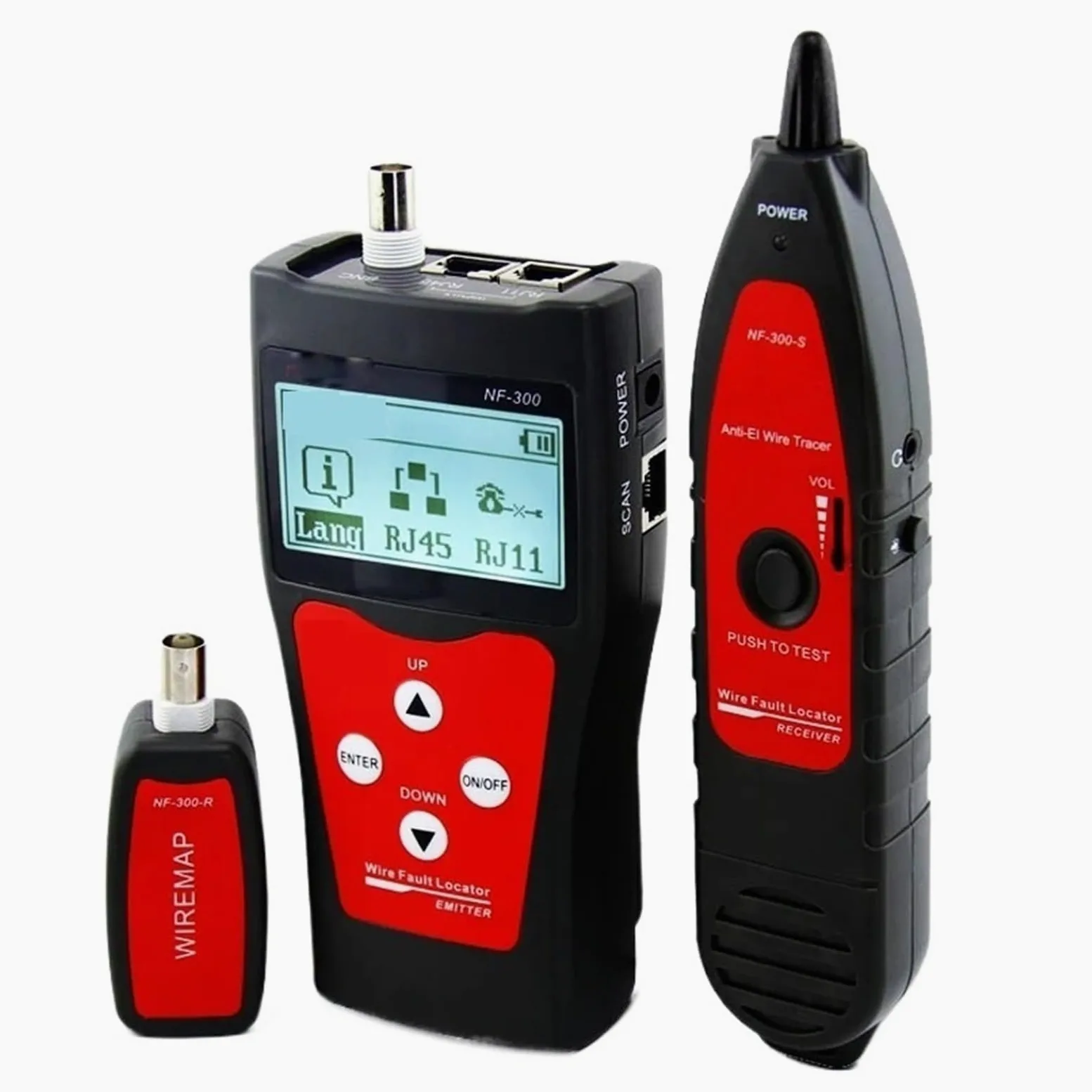 NF-300 Tester Kabla Sieciowego Koncentrycznego Lokalizator Przewodów Przeciwzakłóceniowych Zmierz Długość Kabla RJ45 BNC Monitorowanie Sieci Tracker