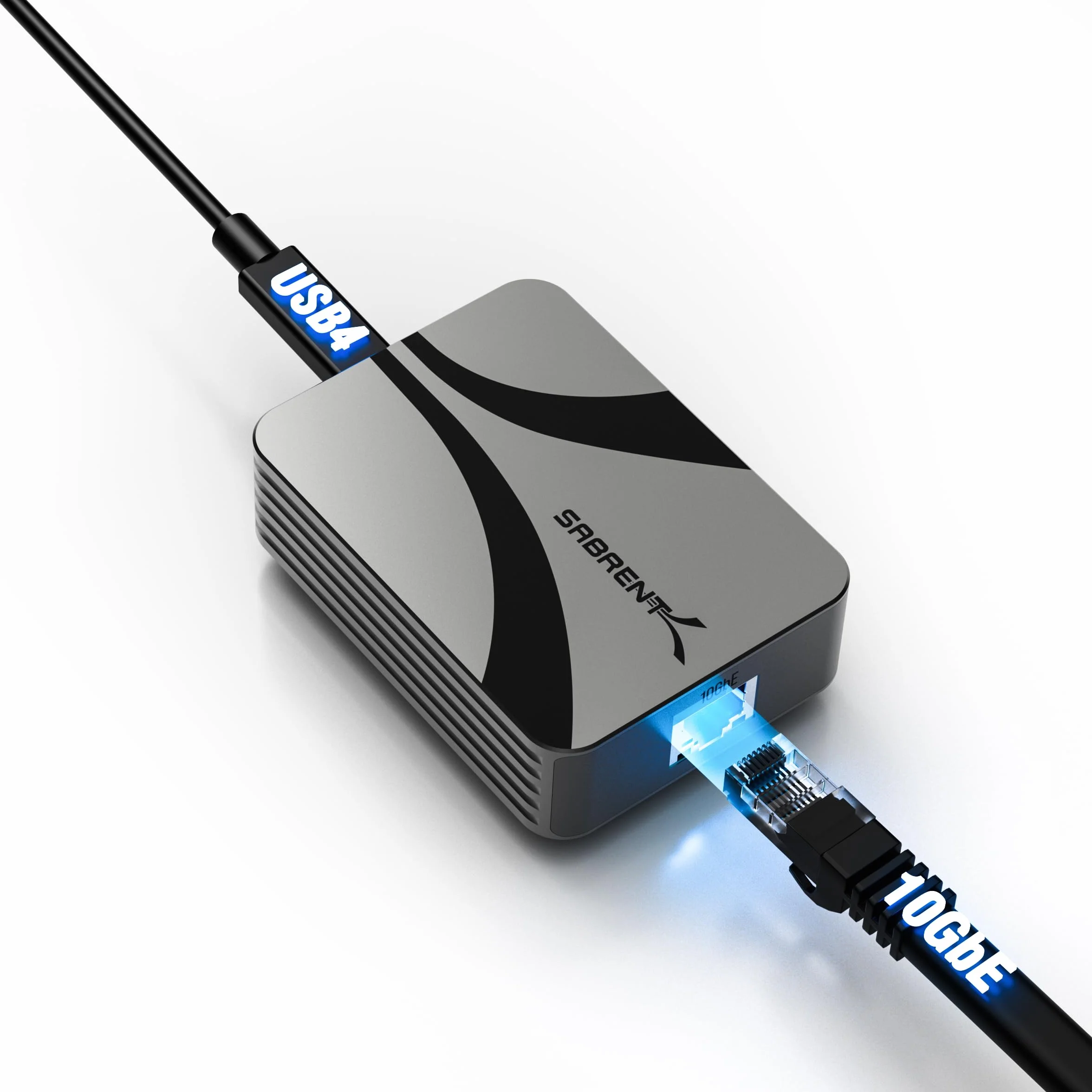 SABRENT Adapter USB 4 na 10 Gigabit Ethernet USB-C 10 GbE aluminiowa obudowa