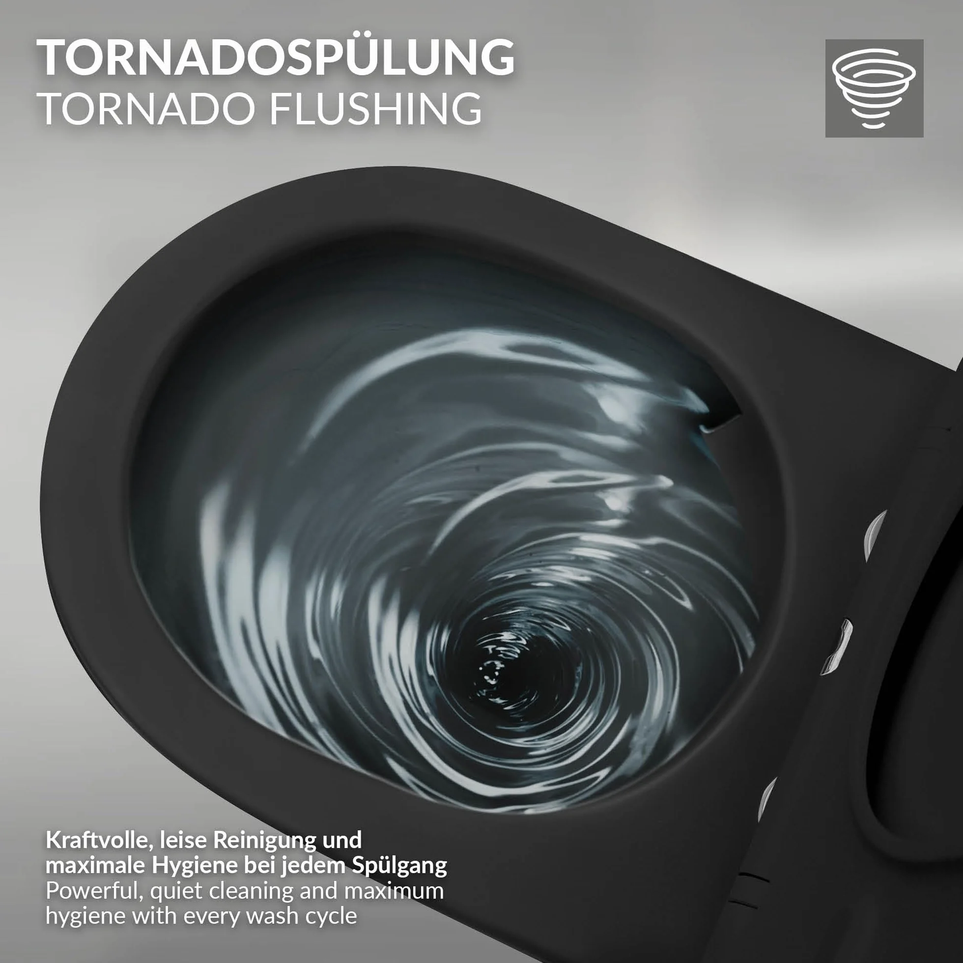 LuxeBath wiszaca muszla klozetowa bez rantu czarna, ceramiczna wiszaca muszla klozetowa dluga 54 cm, bez rantu splukujacego z miekko zamykana pokrywa, splukiwanie tornado, miekko zamykana