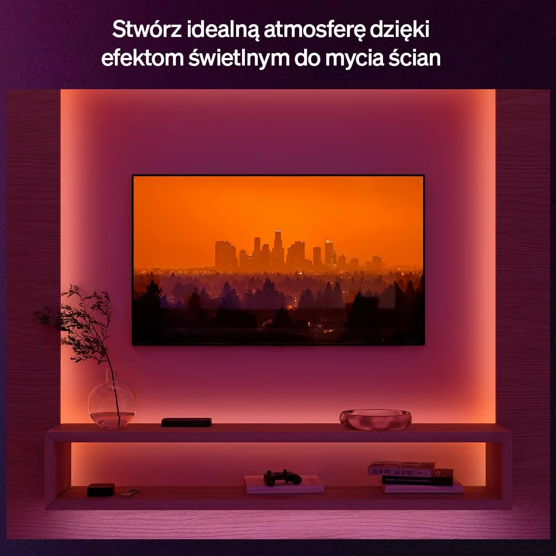 Philips Hue Flux 3 m LED, 1200 lm, żywe kolory i atmosfera, elastyczna, Chromasync™, RGBWWIC, przycinanie i przedłużanie, sterowanie aplikacją i głosem, do wnętrz.