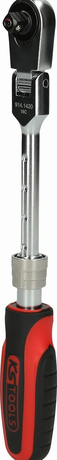 KS Tools 914.1420 1/4" grzechotka przegubowo-teleskopowa SlimPOWER, mechanizm 72 zębowy