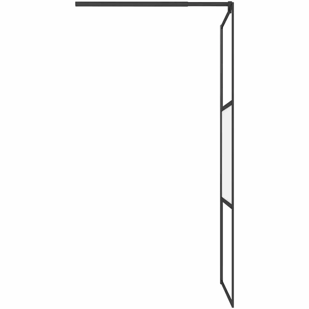 Fengshui Ścianka prysznicowa ESG 5 mm 90 x 195 cm czarna Walk-In | Ścianka prysznicowa, aluminiowa rama, regulowany profil, łatwa w utrzymaniu czystości