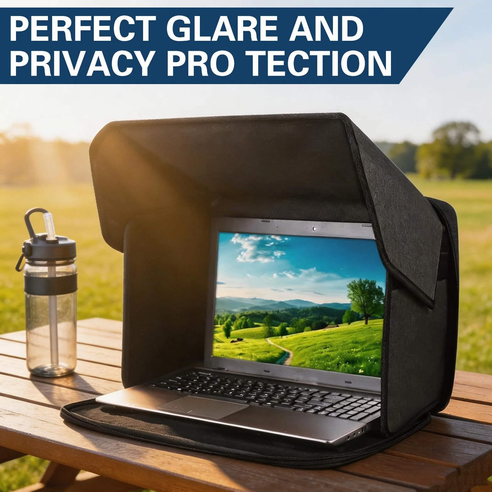 Składana wodoszczelna osłona na laptopa 14" 2 w 1, torba przenośna do pracy i biura