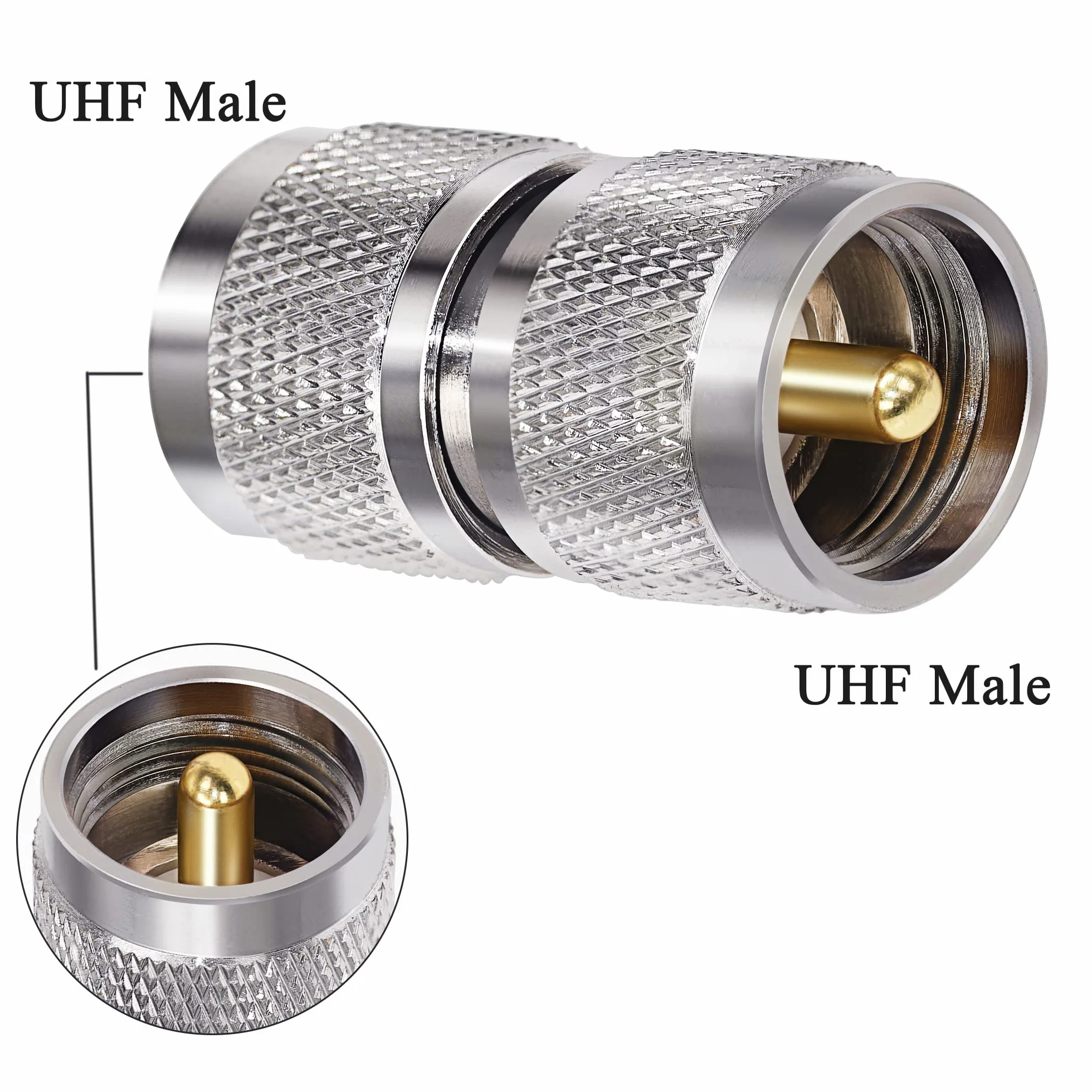 Wtyczka koncentryczna UHF TUOLNK PL259 Wtyczka UHF do wtyczki UHF Adapter koncentryczny PL-259 Wtyczka do kabla przedłużającego 2szt