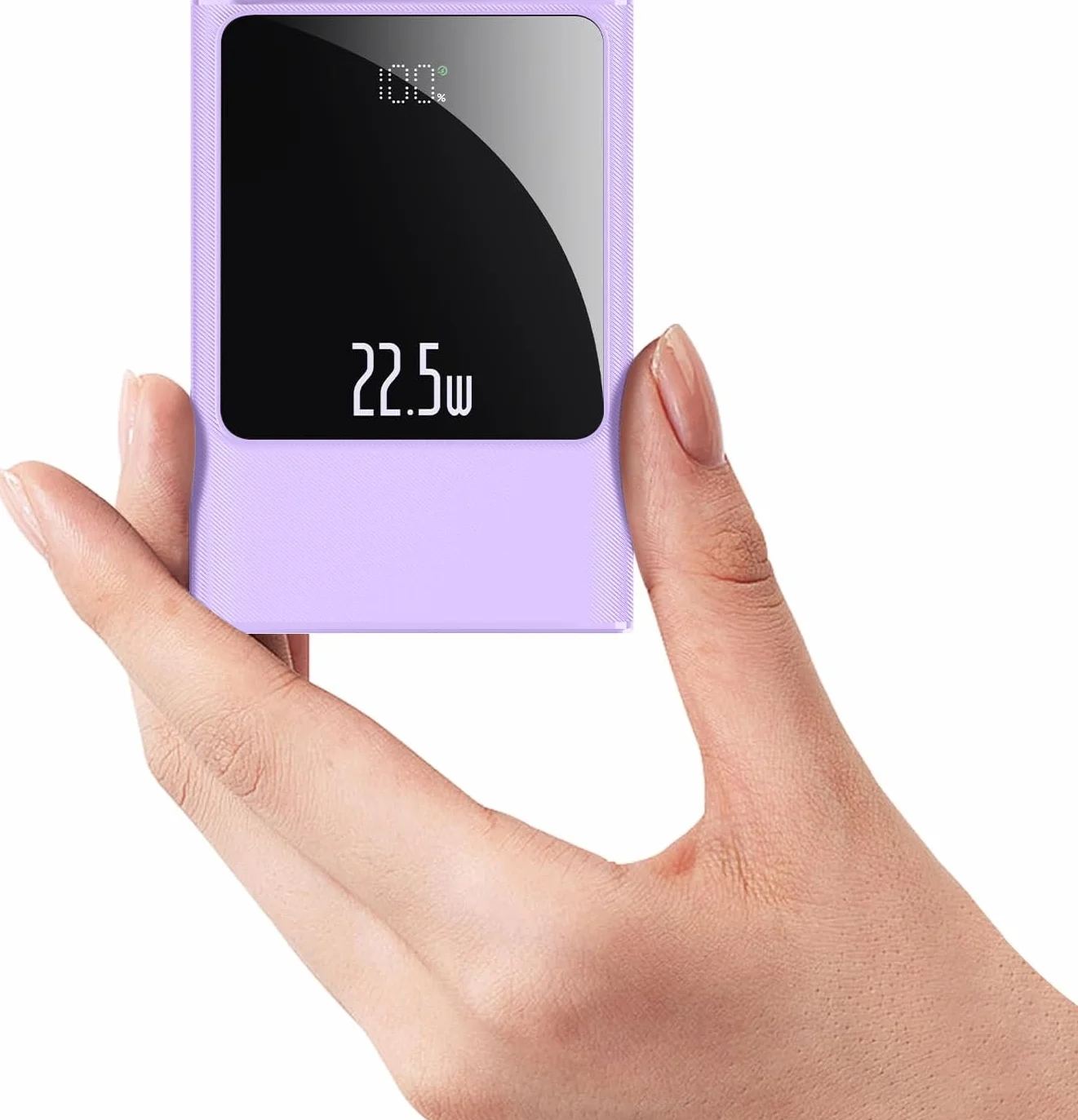 Power Bank 22,5W 10000mAh USB C Przenośna Ładowarka Mini Akumulator Fioletowy
