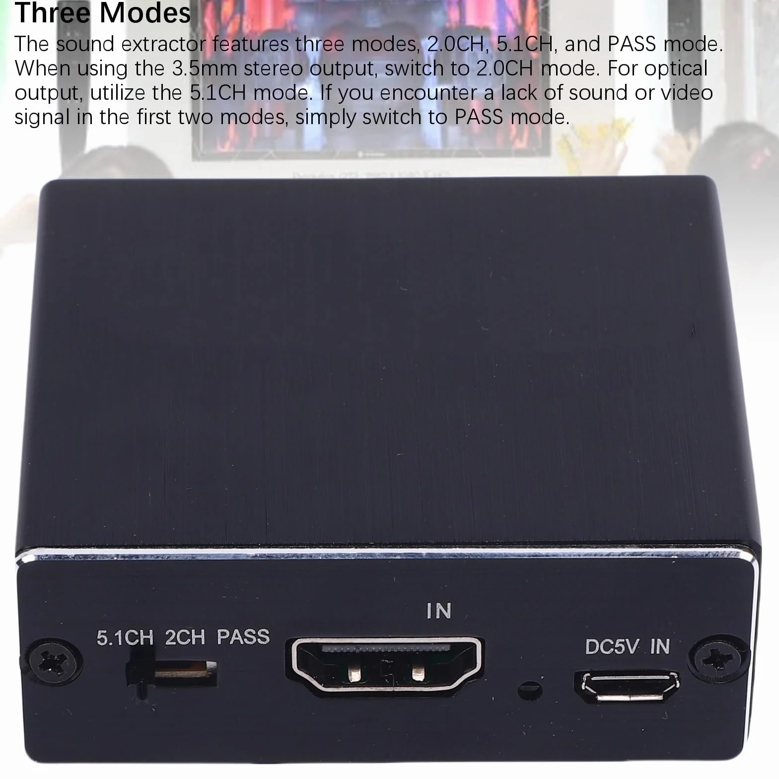 Goshyda HDMI Audio Extractor, 4K HDMI do Optycznego S/PDIF Aux 3,5 Mm Ekstraktor Dźwiękowy Konwerter, obsługę 2.0ch 5.1ch Pass, dla Kina Domowego