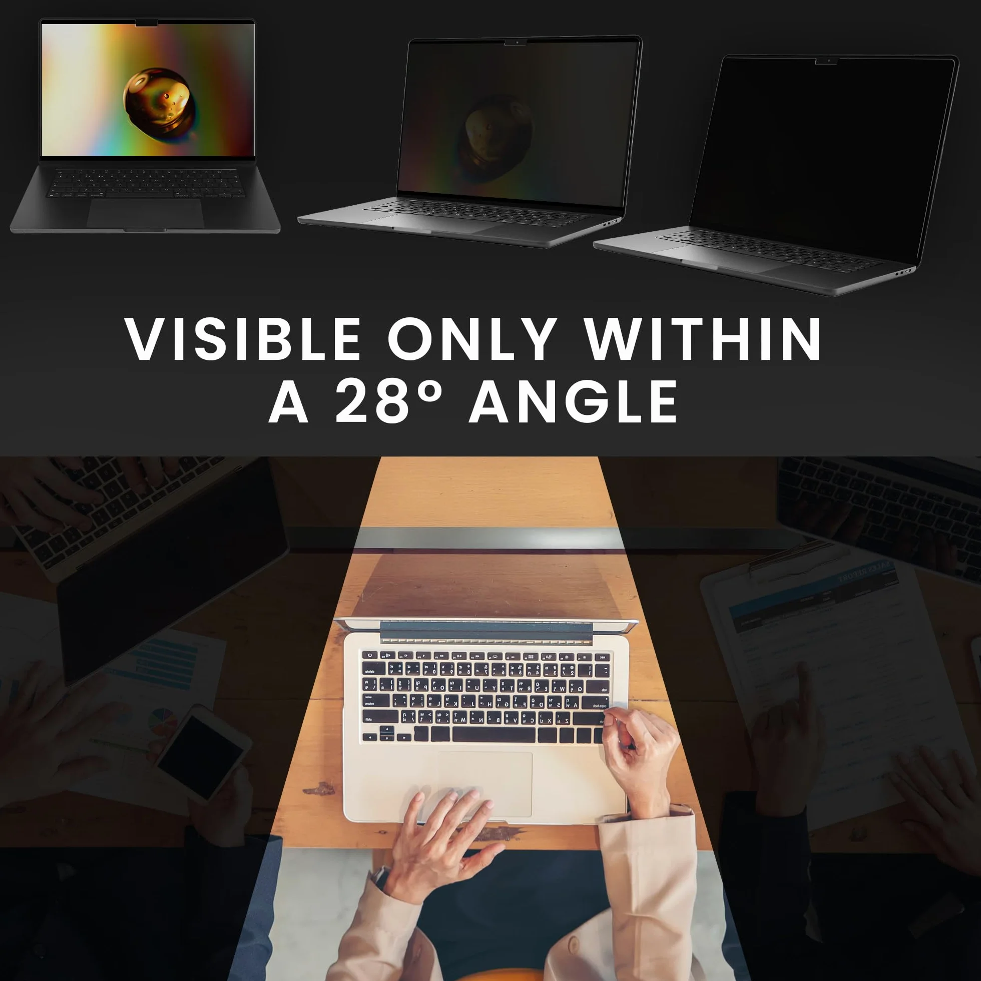 kwmobile Ekran prywatności laptopa do Apple Macbook Air 15 M4 2025 A3241, magnetyczny, antyodblaskowy blokada niebieskiego światła