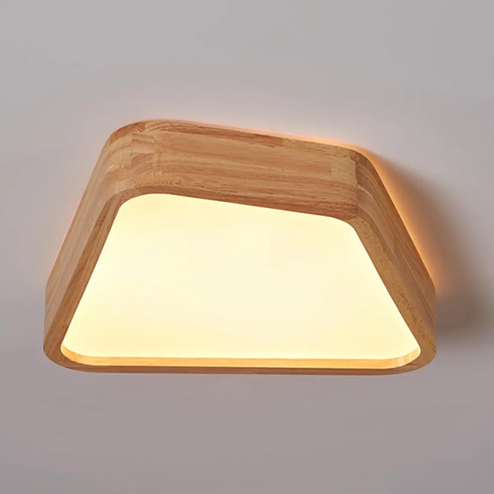 Sufitowa Led, Półpłaska, Sufitowa, Drewniana Sufitowa Do Sypialni Z Akrylowym Kloszem, Nowoczesne Minimalistyczne Lampy Sufitowe Do Kuchni, Korytarza I Pralni/35 Cm
