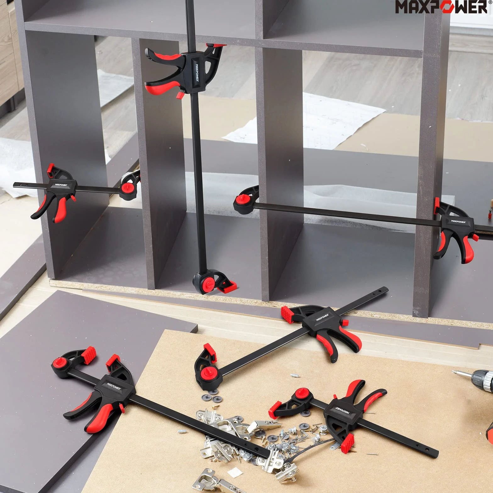 MAXPOWER Zestaw 6 zacisków szybkomocujących 150 mm/300 mm/600 mm do modelarstwa, piękna jakość