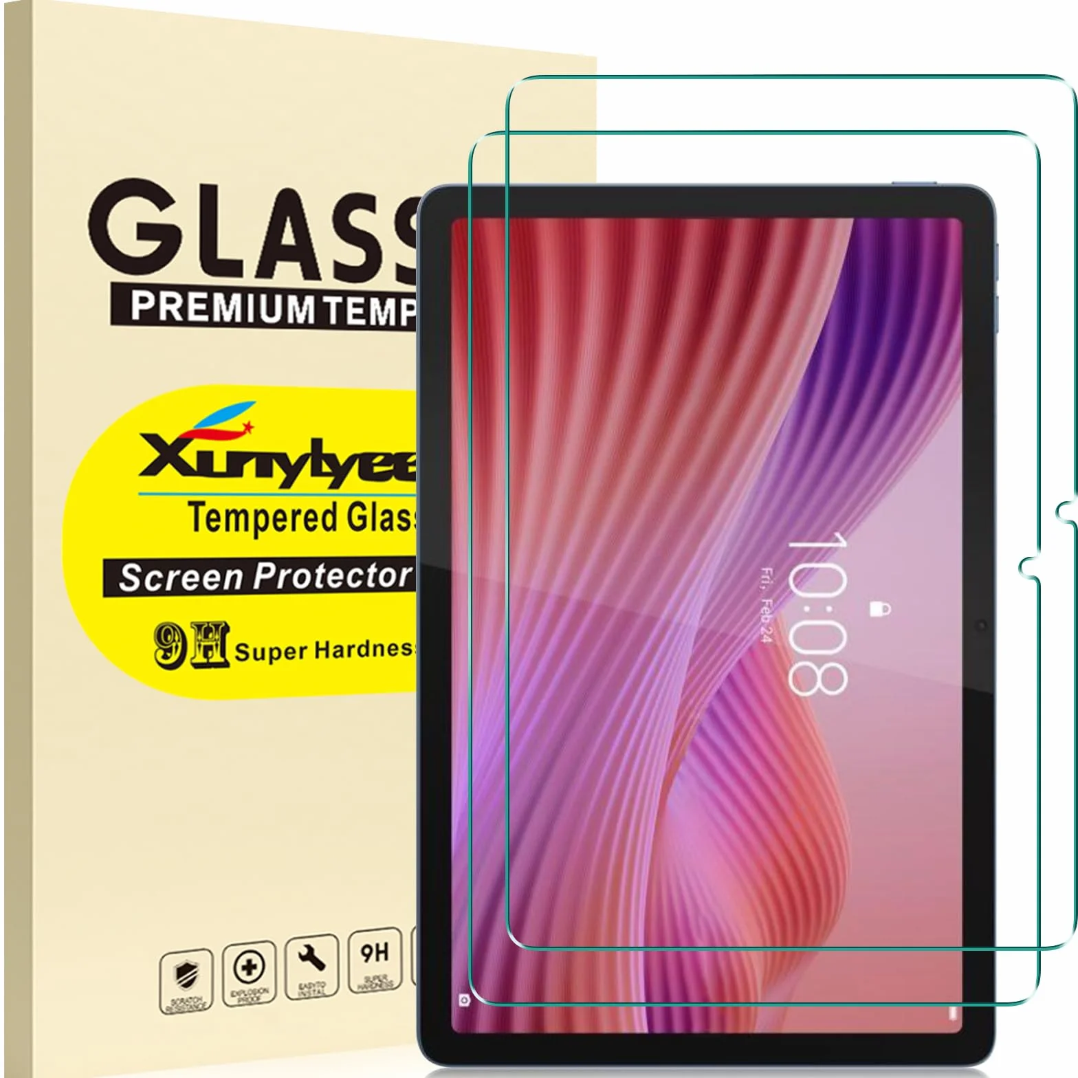 Xunylyeee 2-Sztuki, Ochraniacz Ekranu dla Lenovo Tab 10,1 cala 2025 TB-311FU Szkło Hartowanego [232 x 151 mm/ 9,13 * 5,95 cala]