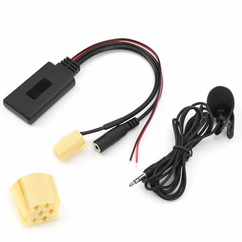 Akozon Kabel AUX Bluetooth, Bluetooth 5.0 samochodowy adapter AUX z mikrofonem zestaw głośnomówiący Bluetooth AUX adapter do 500/Grande Punto