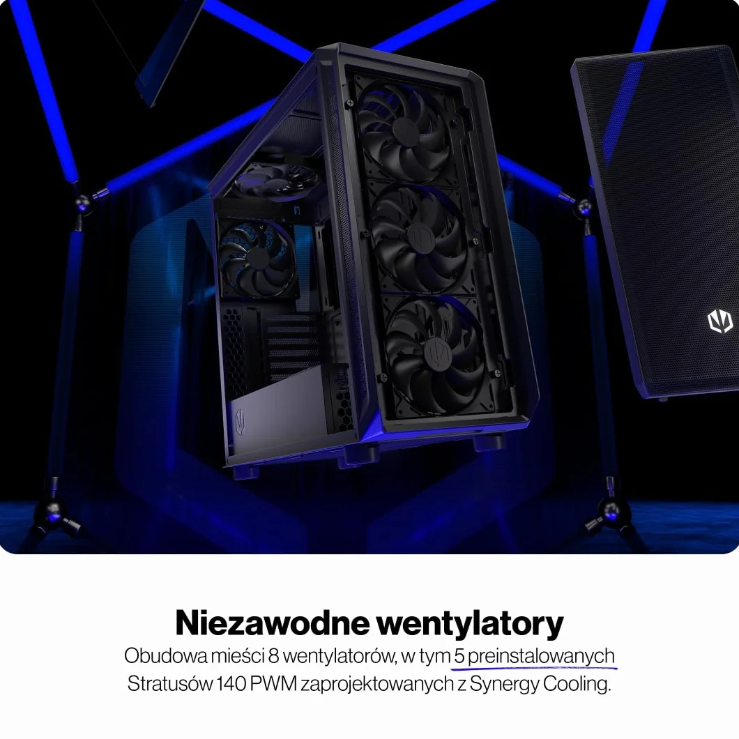 ENDORFY Arx 700 Air obudowa ATX wentylatory 5x140 mm chłodnice 360 mm siatka mesh