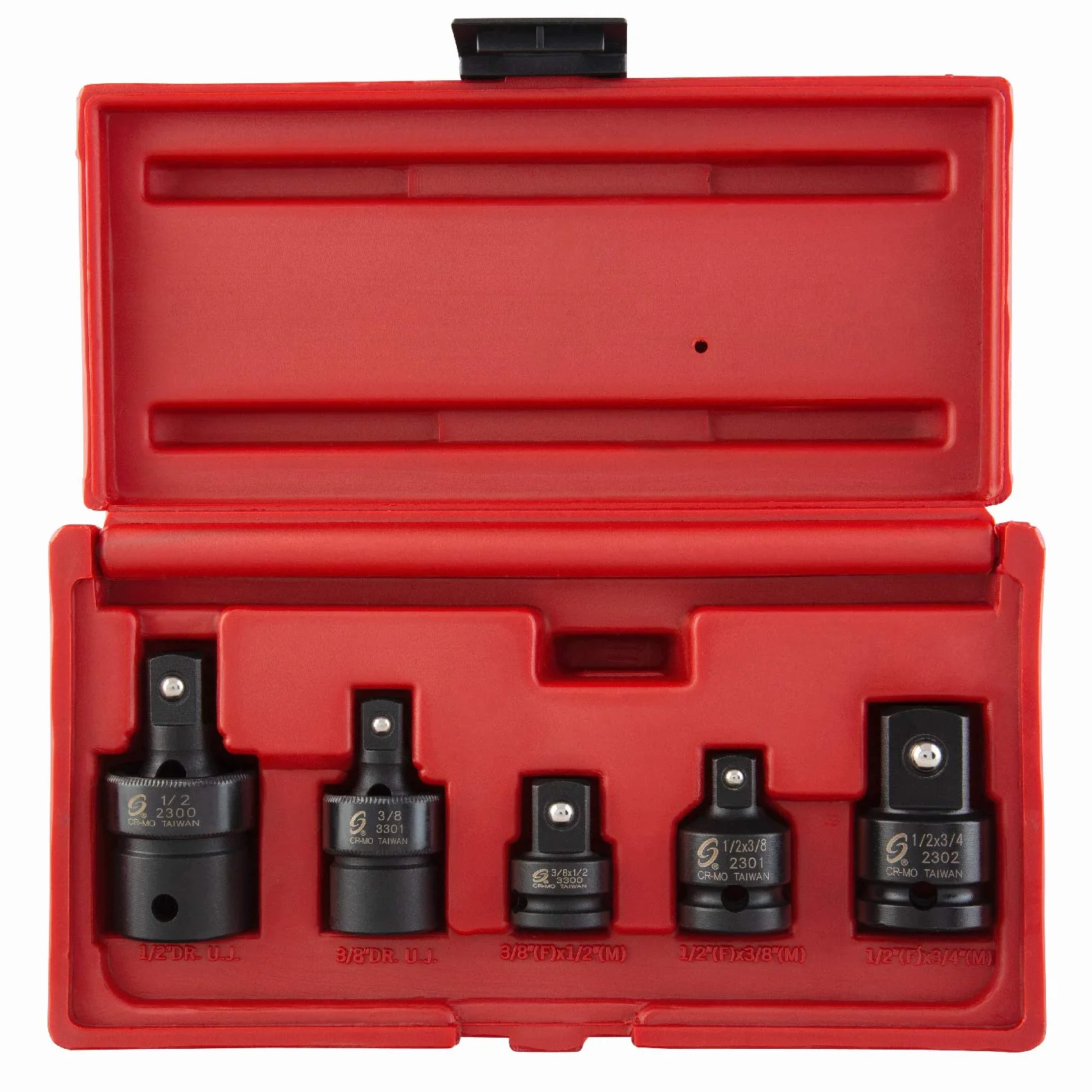 SUNEX TOOLS 3305 5 szt. 3/20.3 cm i 1/5.1 cm Dr. Adapter i uniwersalny zestaw udarowy do przegubów