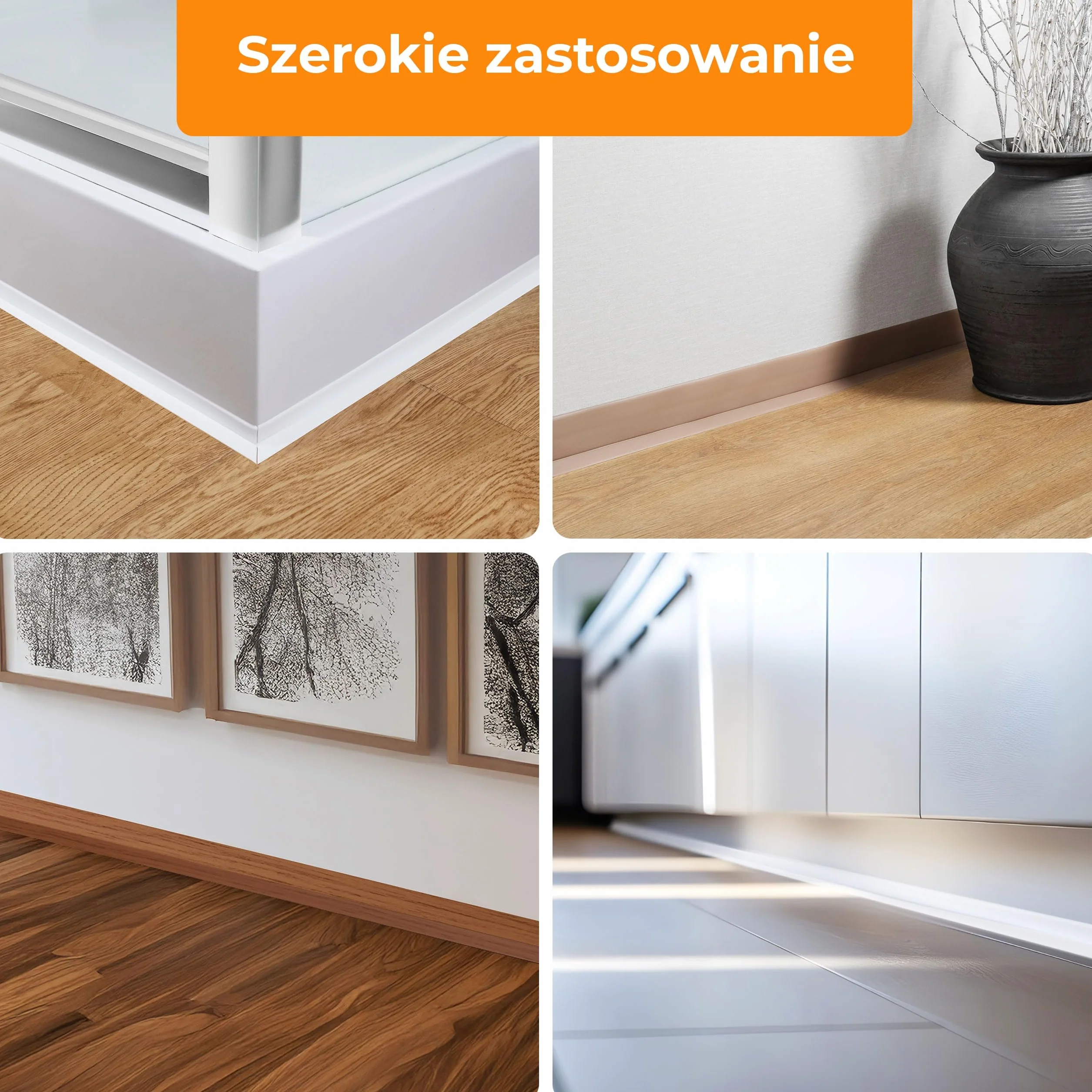 QUEST Listwa przypodłogowa PVC 32x23 mm, samoprzylepna elastyczna, miękka listwa podłogowa, cokołowa, ciemny brąz, 15 m