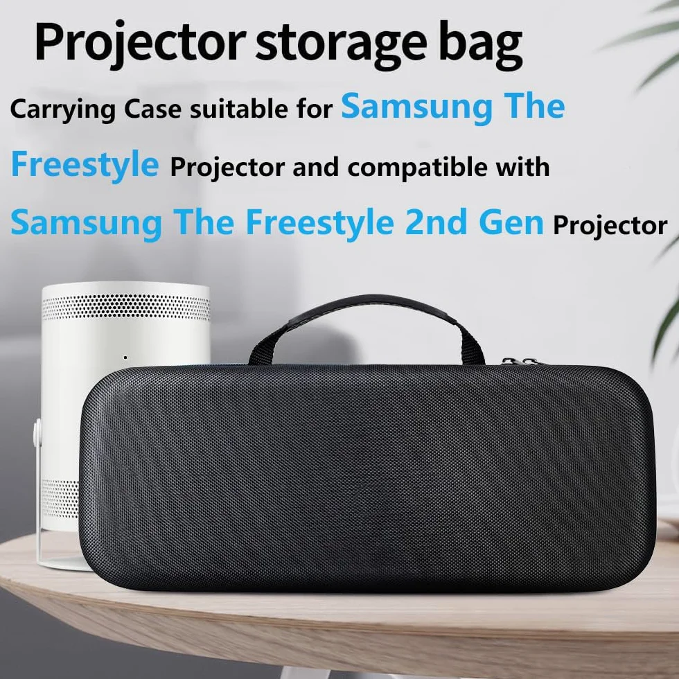 Etui do projektora Samsung The Freestyle, twarda obudowa EVA podróżna torba do przechowywania Samsung Freestyle przenośny projektor (czarny), Czarny