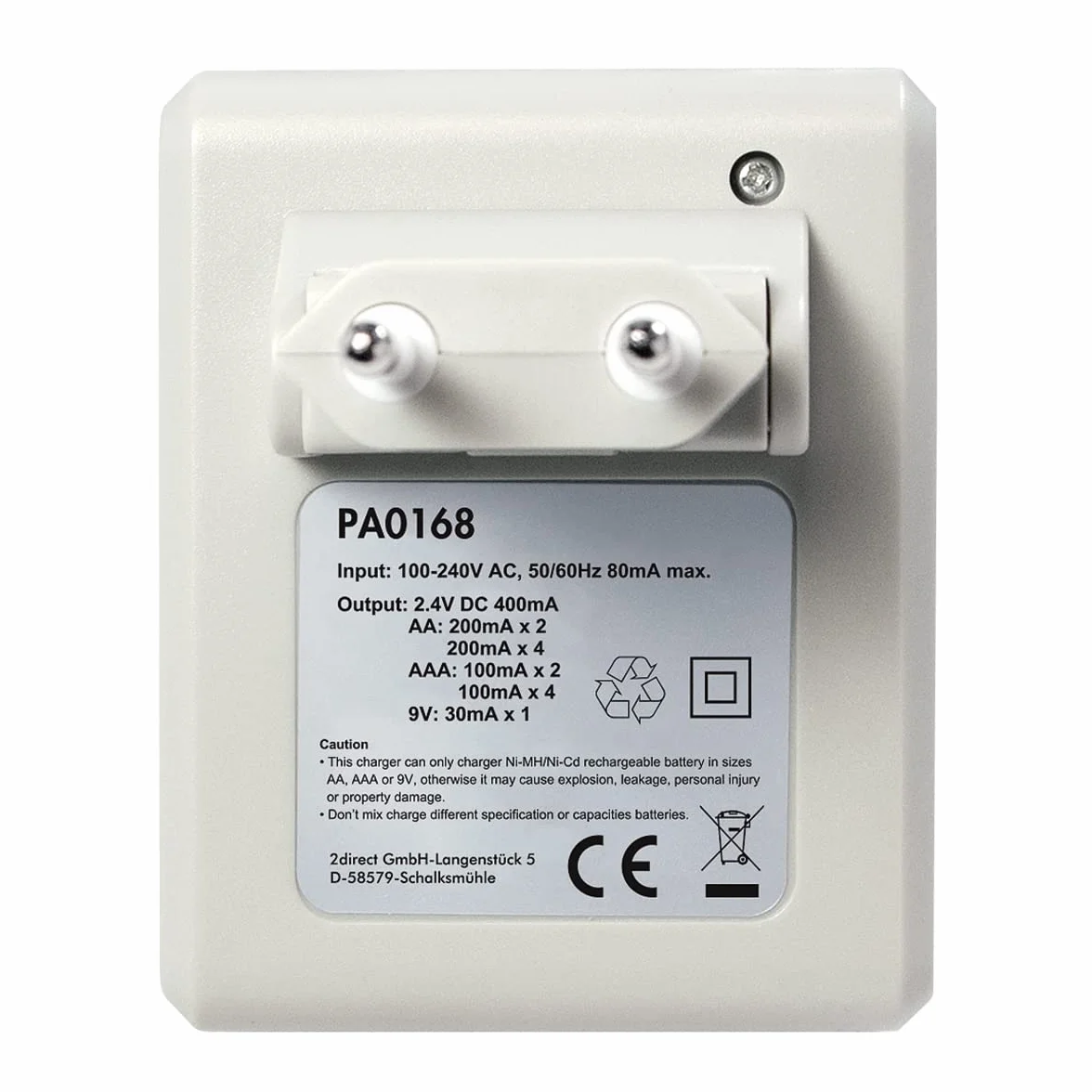 LogiLink PA0168 ładowarka do akumulatorów "AA/AAA/9V Ni-MH/Ni-Cd" srebrna