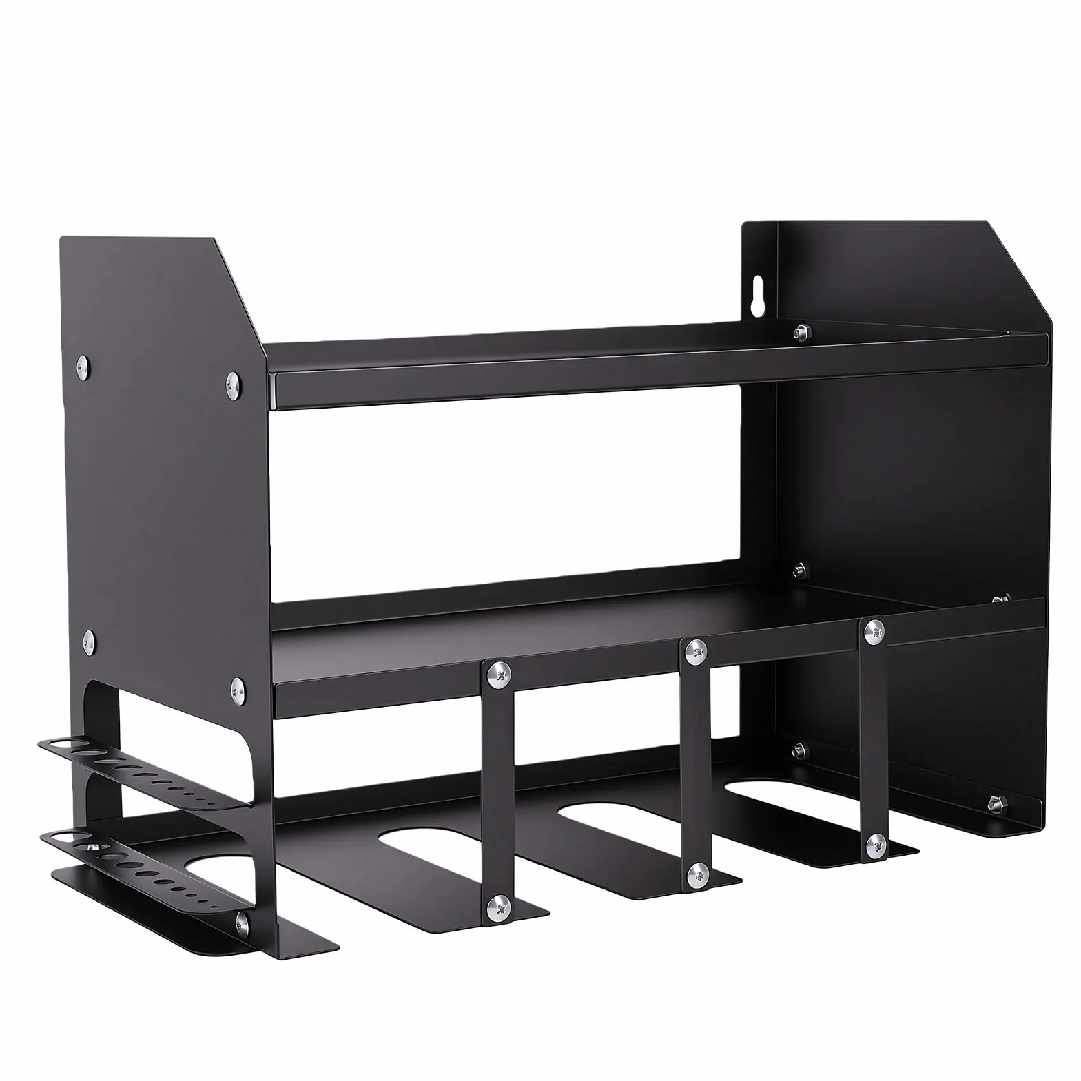 Generic Organizer na Elektronarzędzia do Montażu na ścianie Wytrzymały Metalowy Stojak do Przechowywania Narzędzi ze stacją ładującą Garażu Warsztatowego Pojemność 280 Funtów