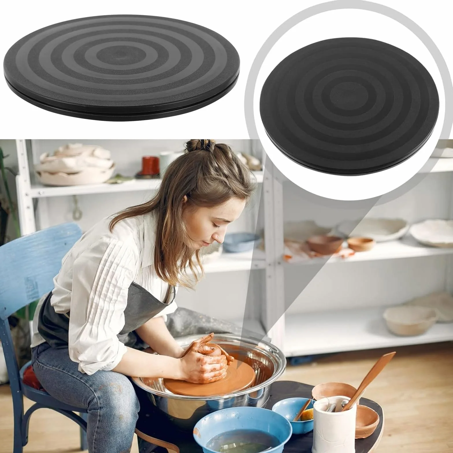 2 szt. Obrotowy stojak o 360° z łożyskami kulkowymi, obrotowa podstawa do telewizora, 20 cm, talerz obrotowy, rośliny doniczkowe, głośniki, laptopy, monitory, przedmioty rzemieślnicze