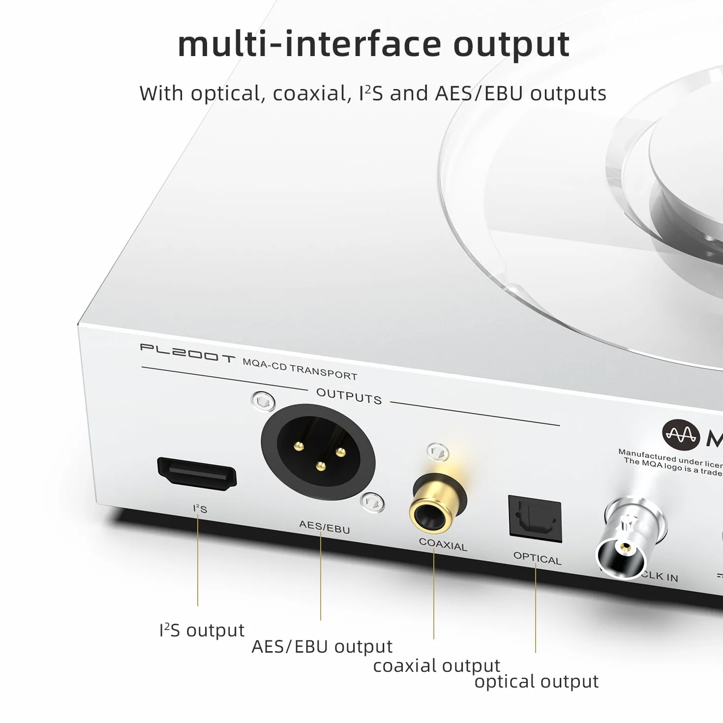 SMSL PL200T MQA-CD odtwarzacz cyfrowy 32bit/768kHz DSD512 Hi-Fi dekoder optyczny I²S AES