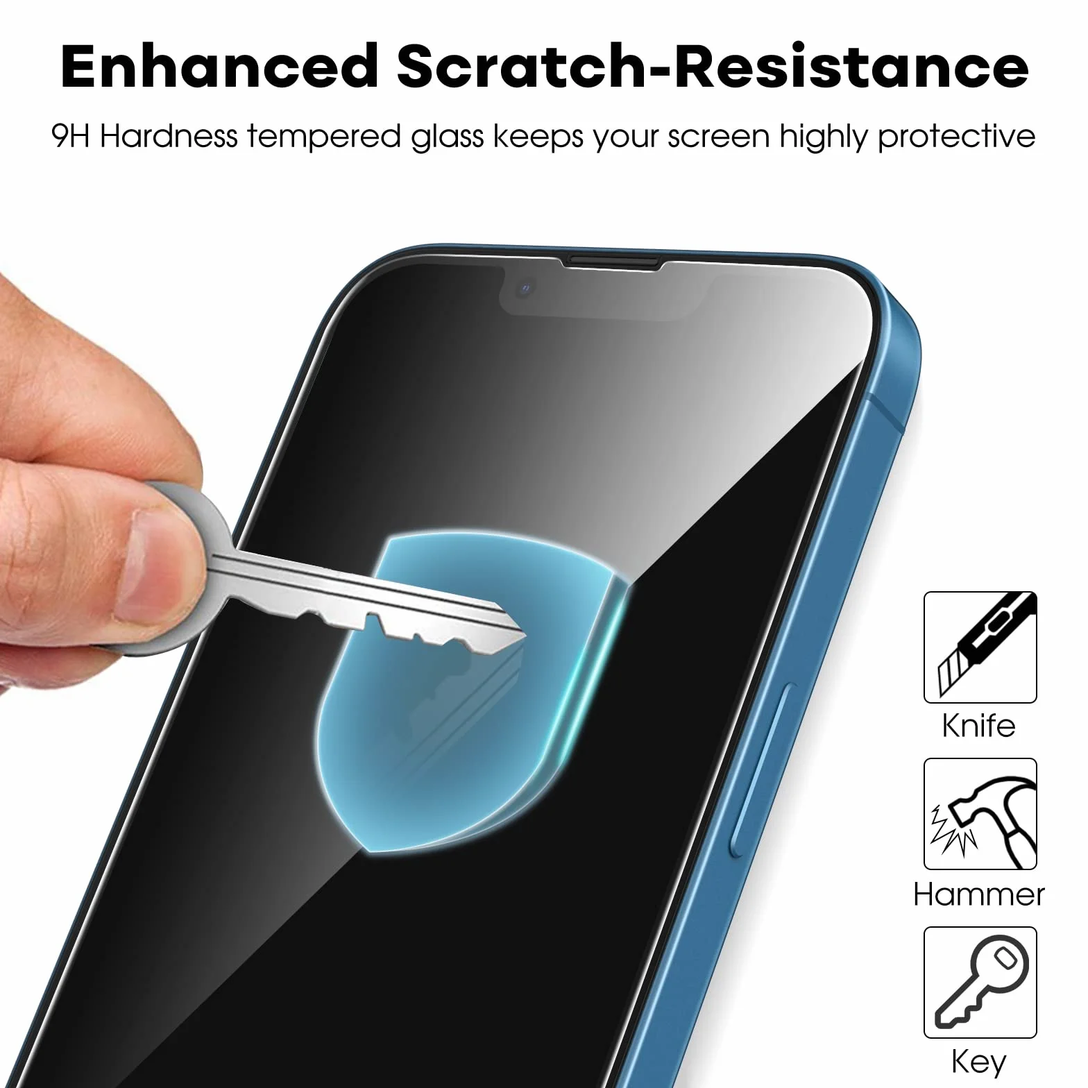 JETech Ochraniacz Ekranu dla iPhone 17e (2026) / iPhone 16e / iPhone 13/13 Pro, Screen Protector z Szkło Hartowane Film Folia z Narzędzie Łatwej Instalacji, 6,1 Cala Wyświetlacz, 3 Sztuki