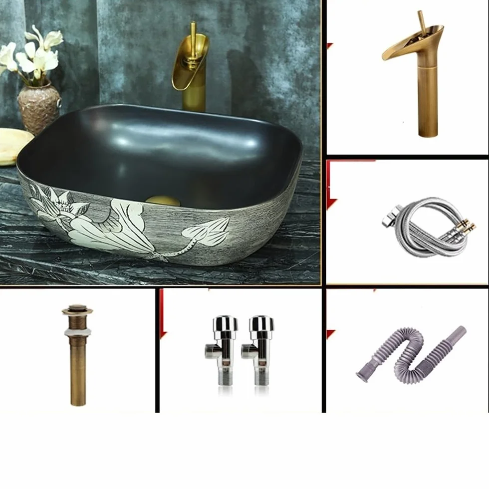 Odporna na zarysowania ceramiczna umywalka retro umywalka nablatowa toaleta chińska umywalka łazienkowa