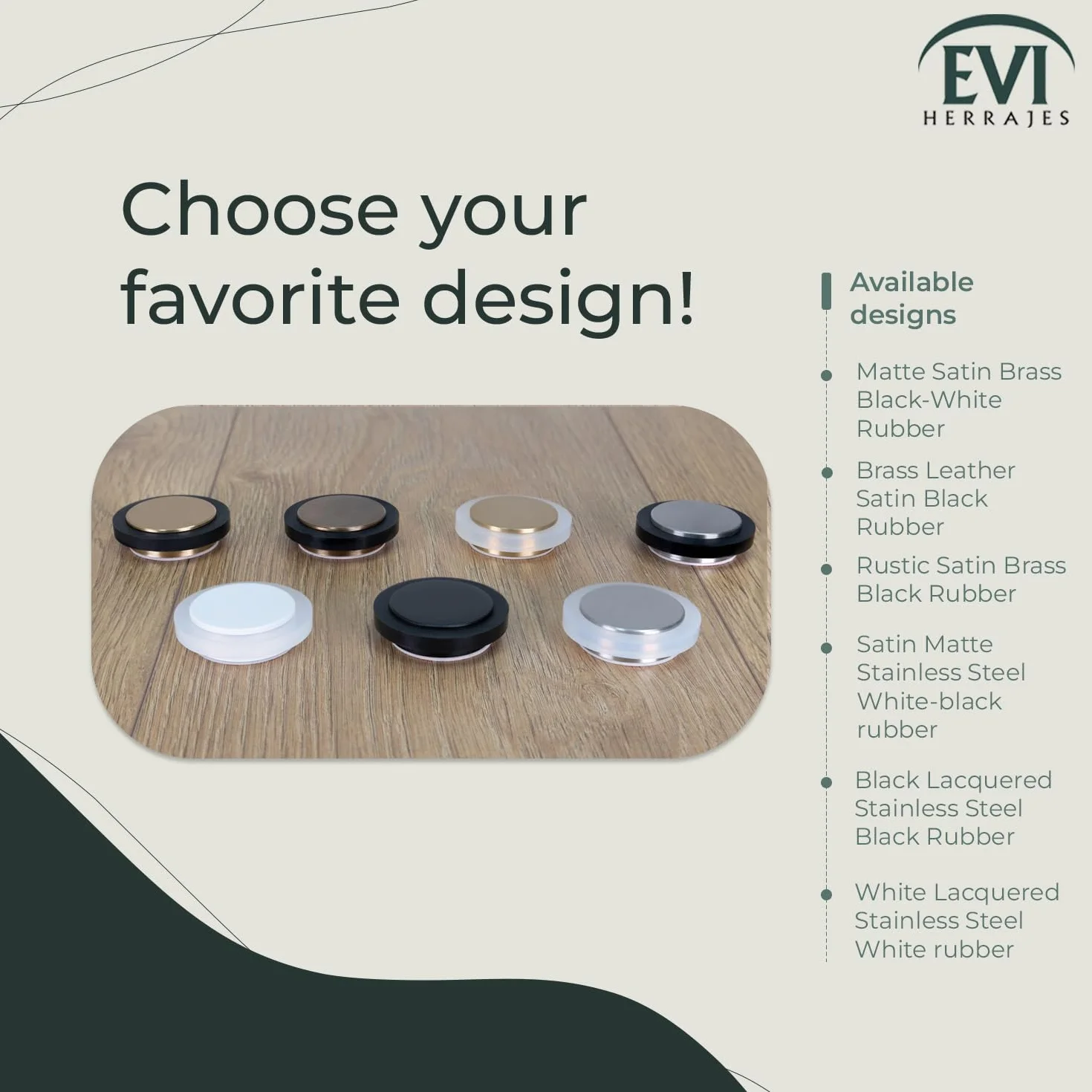 EVI Hardware I-203 / 35x12-BLMT drzwiowy klej, wykończenie, matowy mosiądz kauczuk Biały, 35O x 14mm