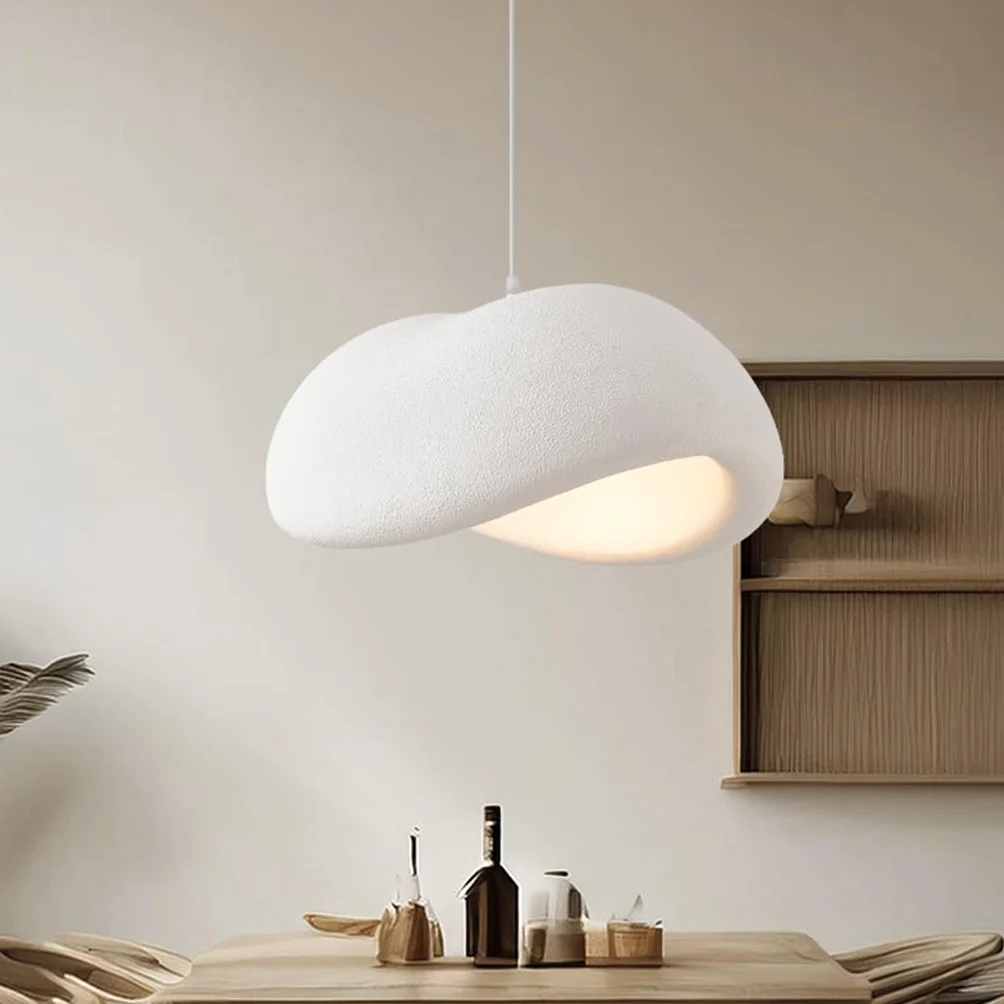 Lampa Wisząca Wabi-Sabi E27 Nowoczesny Japoński Styl Regulowana Wysokość Do Stołu Jadalnianego, Salonu, Sypialni, Kuchni, Kawiarni, Korytarza - Białe Gniazdo Ptaka Kreatywny Żyrandol(40cm)
