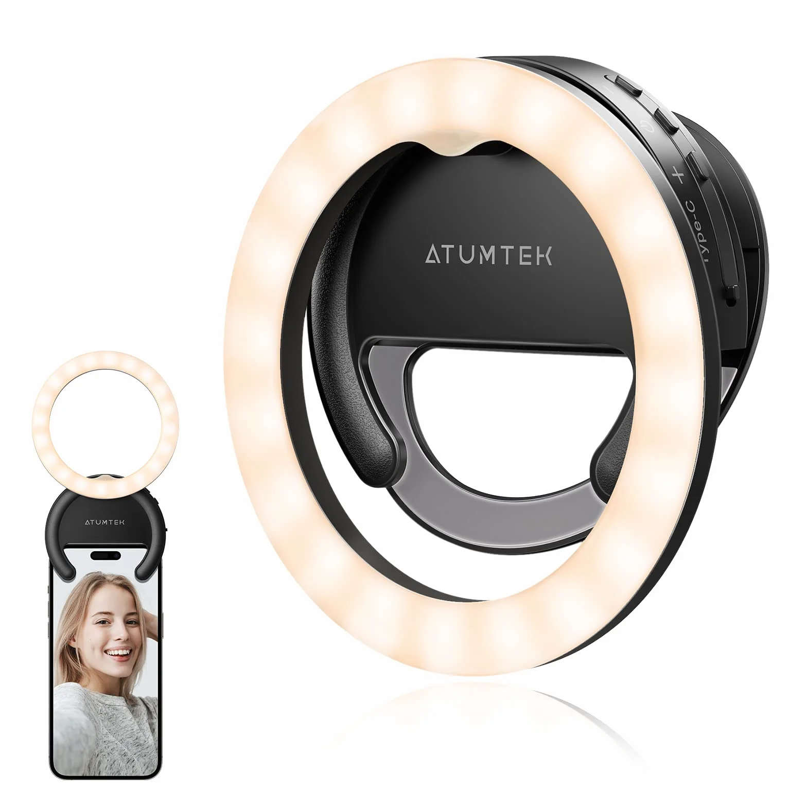 ATUMTEK Pierścień świetlny do telefonu Selfie Ring Light 40 LED z akumulatorem