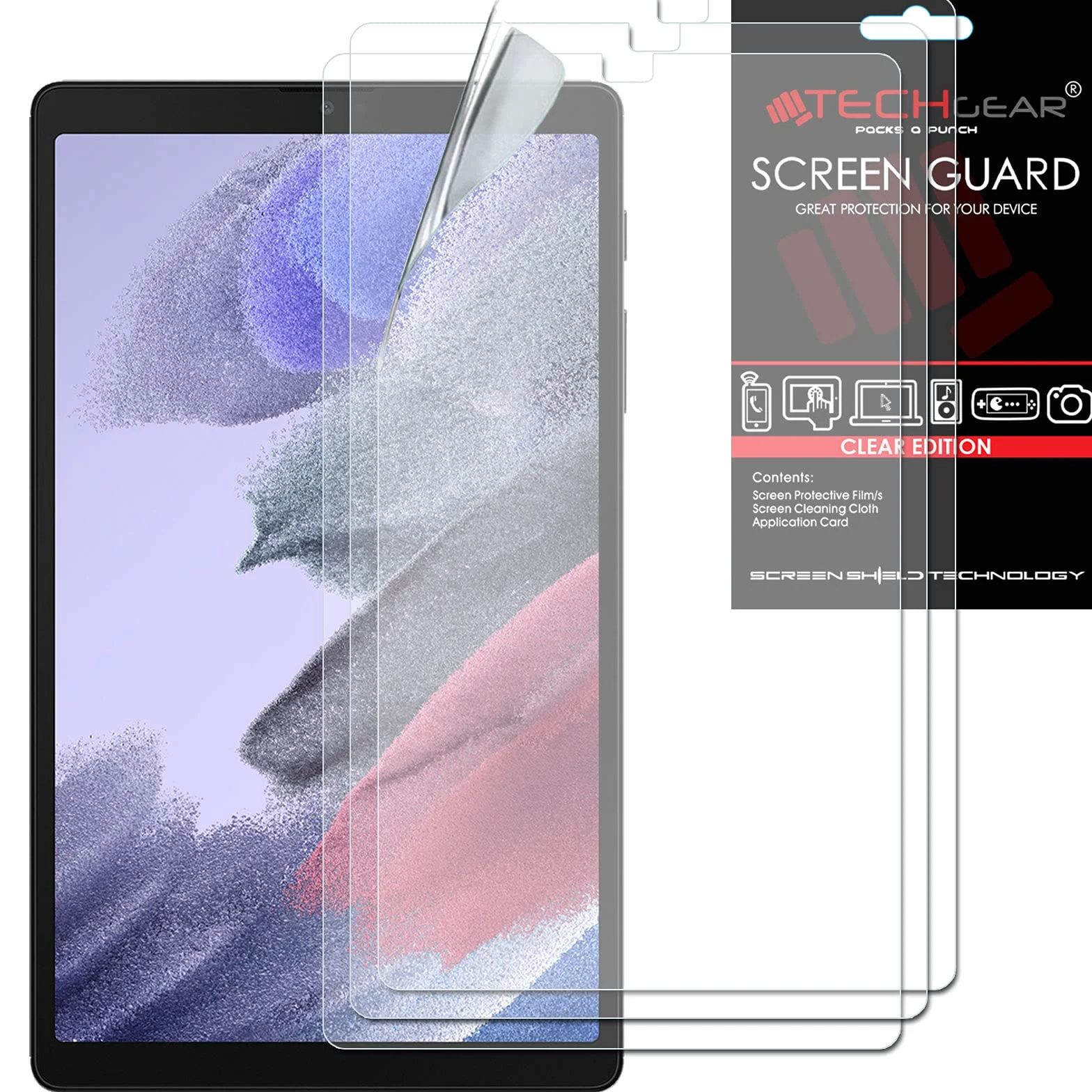 TECHGEAR 3-pak ochraniacze ekranu do Samsung Galaxy Tab A7 Lite 20,7 cala SM-T220 SM-T225