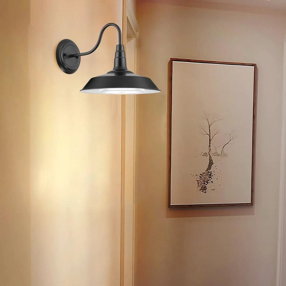 Czujnik Ruchu Lampka Nocna Zasilana Bateriami Kinkiet Ścienny, Oświetlenie Ścienne Led Bezprzewodowo Zasilane Bateriami Kinkiet, Wewnętrzna Lampa Ścienna W Kolorze Czarnym Do Domu Wiejskiego, Do Mon
