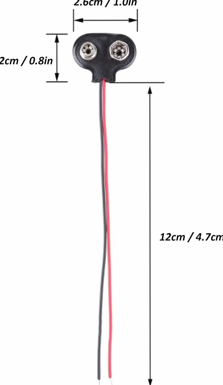 40 sztuk złączy zatrzaskowych do akumulatora 9 V, kabel 15 cm, klamra typu I i T + 10 szt.