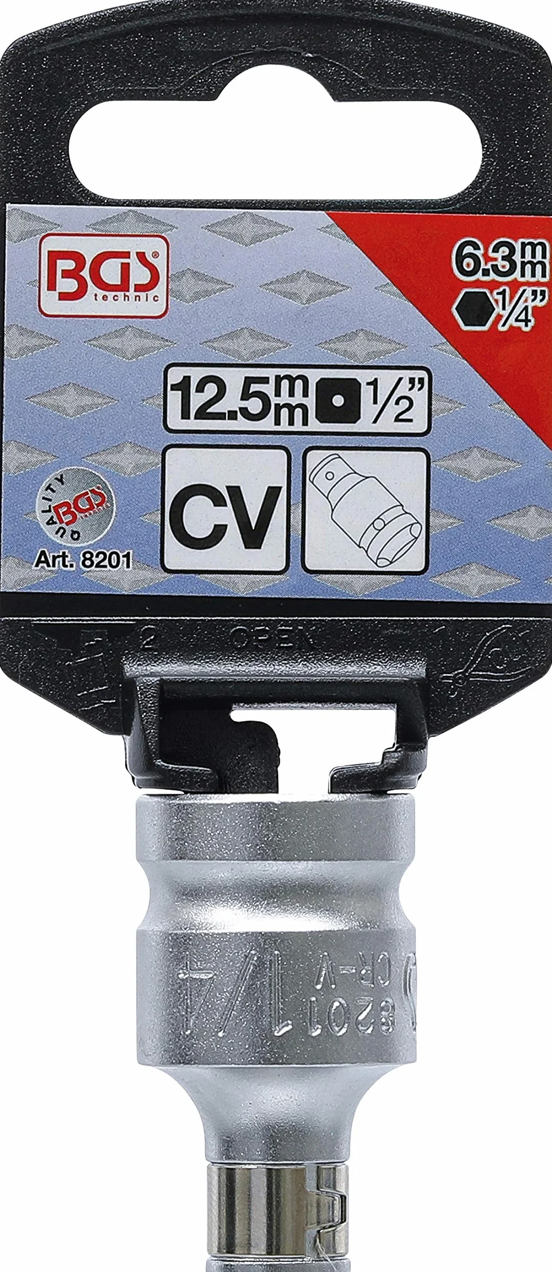 BGS 8201 | Adapter do bitów z kulką | gniazdo czworokątne 12,5 mm (1/2") | gniazdo sześciokątne 6,3 mm (1/4") & Makita Akumulatorowy klucz udarowy DTW181 18,0 V (bez akumulatora, bez ładowarki)