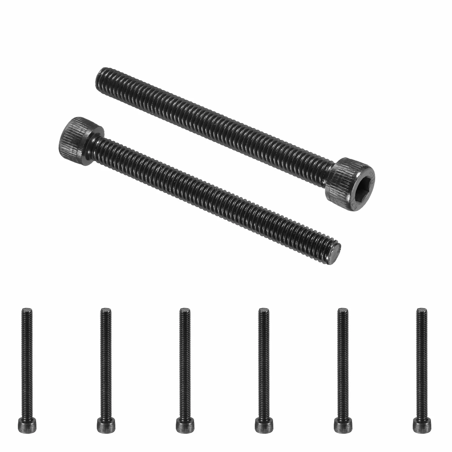 PATIKIL 10 sztuk śrub sześciokątnych M6 x 60 mm, zestaw śrub ze stali węglowej 12,9 stopni, zestaw śrub z czarnym tlenkiem, śruby maszynowe, śruby gwintowane pełny gwint do naprawy