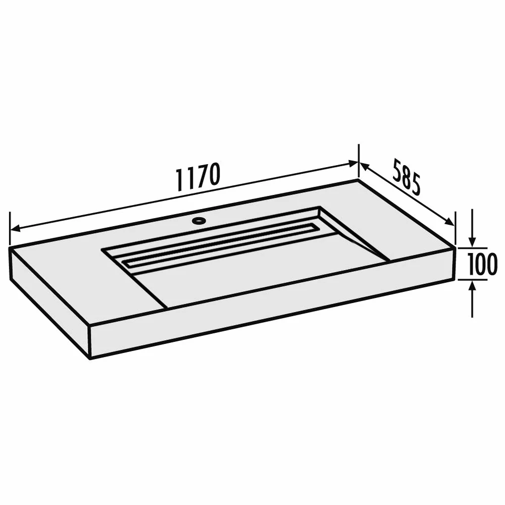 LUX ELEMENTS Umywalka do umywalki nablatowej - gotowa do wyłożenia płytkami I z rynną odpływową wraz z materiałem montażowym z 1 x kartuszem klejem montażowym + 2 x konsola ścienna o długości 450 mm