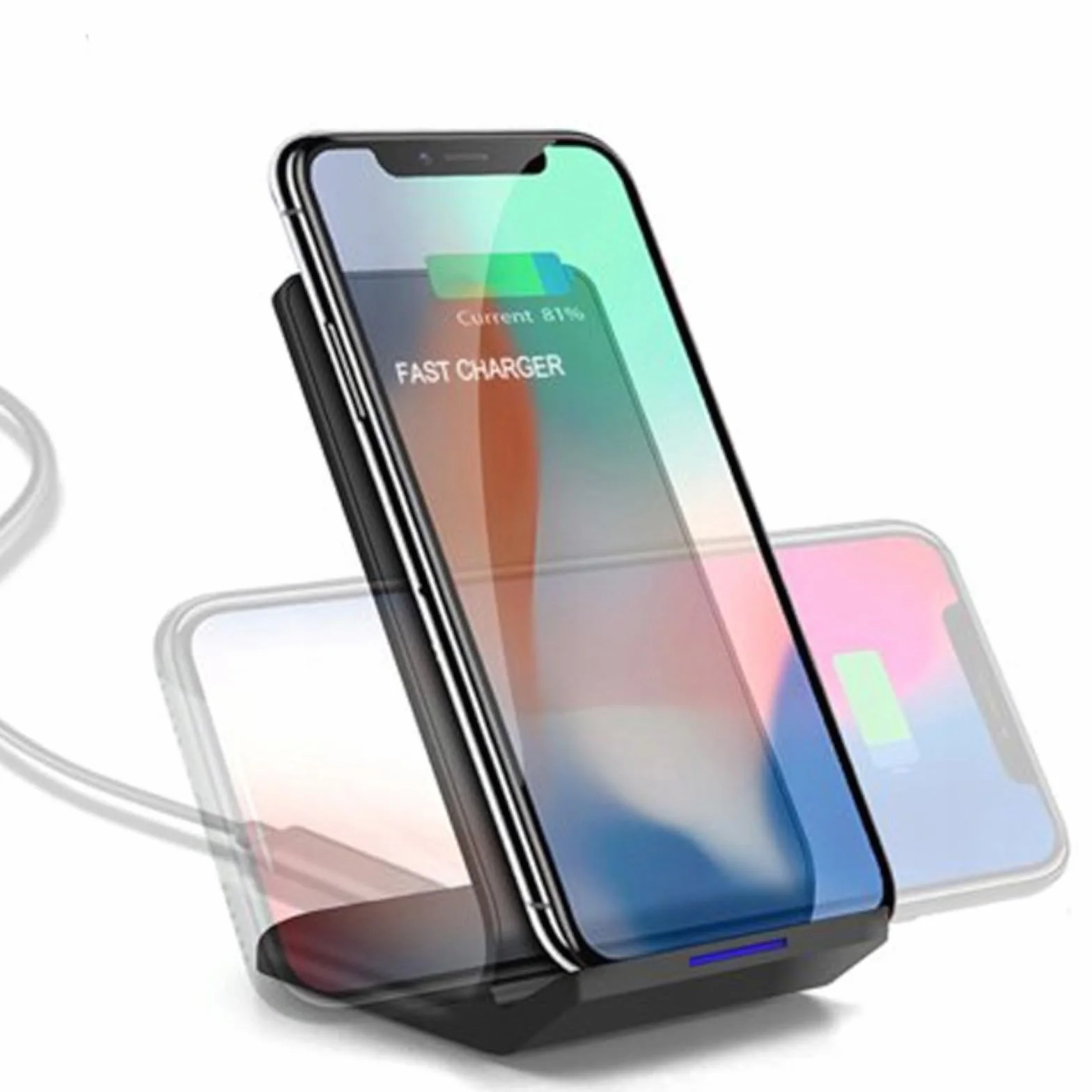 Retoo Bezprzewodowa Ładowarka Stojąca 10W Qi do iPhone 12/11 Pro/X/13