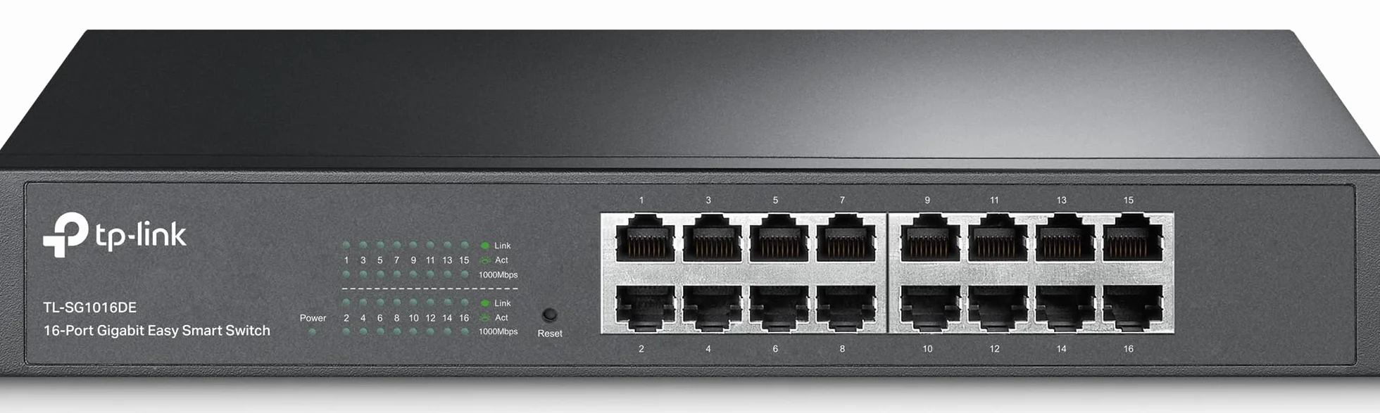TP-Link TL-SG1016DE 16-Port Gigabit Easy-Smart Ethernet Switch, Steel Case, 13-Inch Rack-Mount