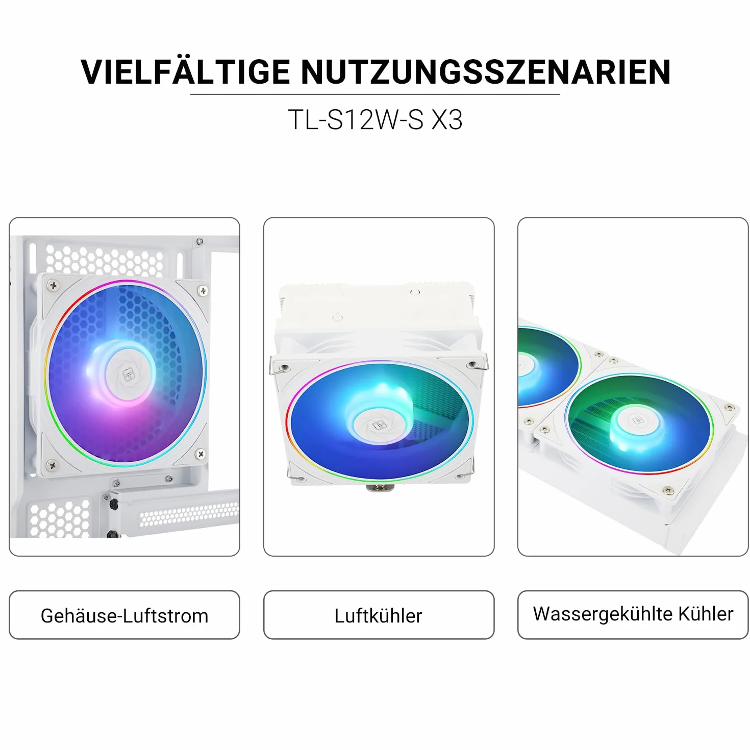 Thermalright TL-S12W-S CPU Fan 120 mm ARGB PWM S-FDB 1500 RPM 3 sztuki