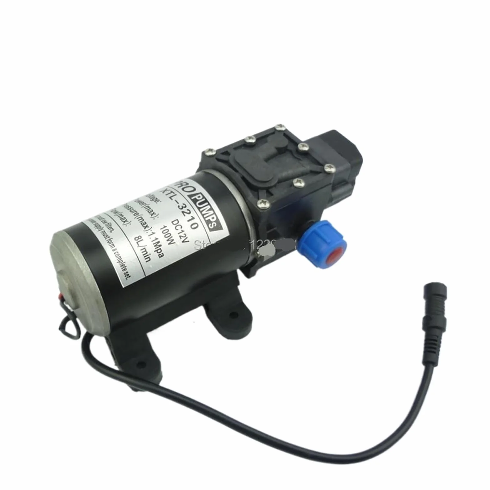 Mikroelektryczna pompa wodna 12 V 100 W automatyczny wyłącznik 8 l/min pompa natryskowa do mycia samochodu pod wysokim ciśnieniem (typ zaworu zwrotnego, 24 V)