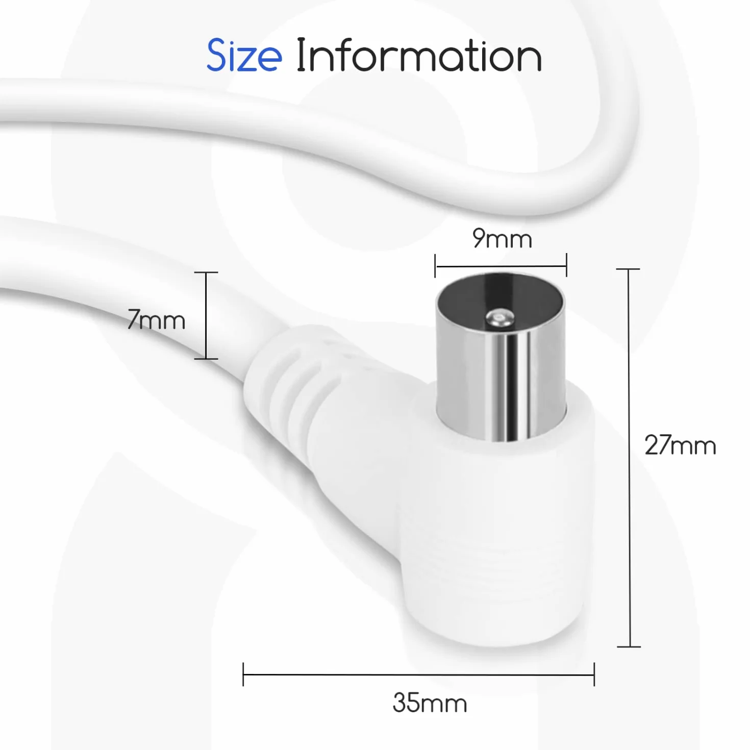 Aigostar kabel antenowy koncentryczny Full HD 3 m biały 90° DVB-T/S/C/S2 HDTV