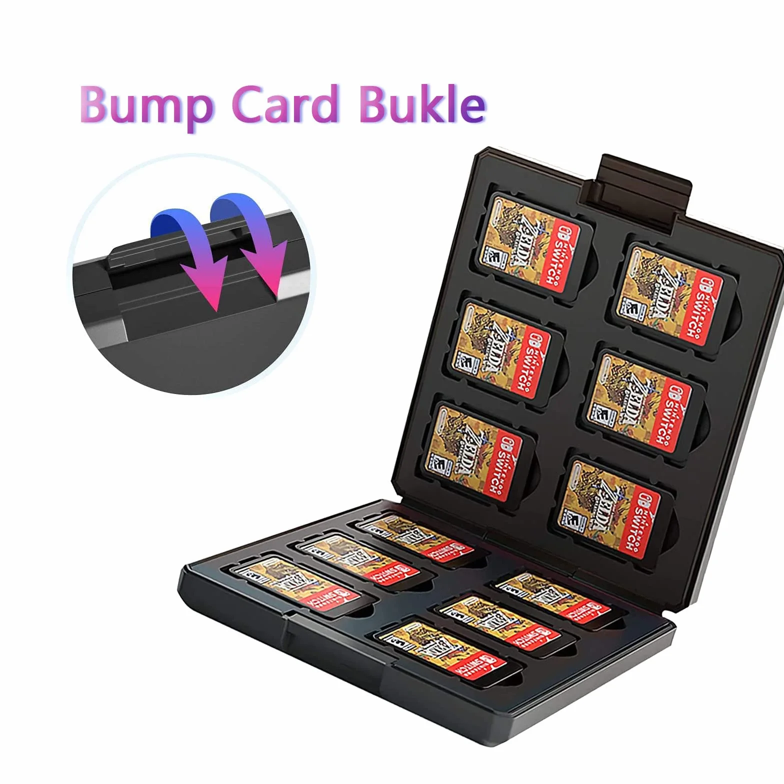 Nintendo Switch Memory Card Case Torba na karty pamięci 12 przegródek Zelda Black