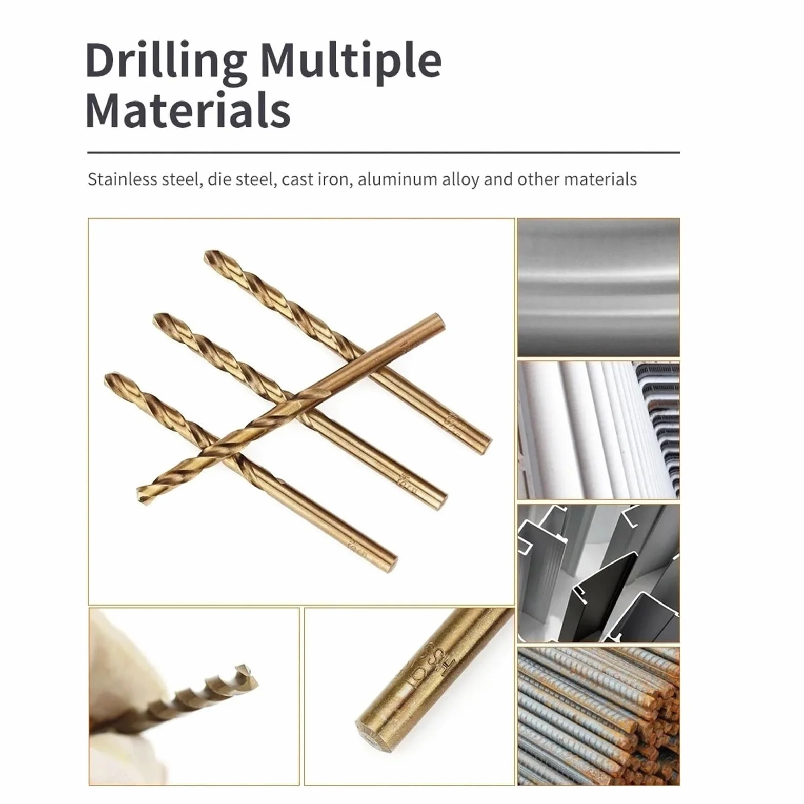 Zestaw wierteł spiralnych ze stali szybkotnącej kobaltowej, do wiercenia w różnych rozmiarach w stali nierdzewnej i twardych metalach(1.0-13mm(25pcs))