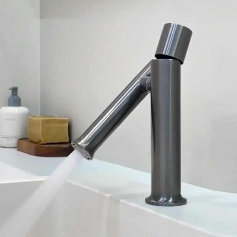 TYKHGFS Nikiel szczotkowany ze stali nierdzewnej 304, jednootworowa, montowana na blacie bateria łazienkowa, 2-trybowy wąż, 60 cm, armatura do gorącej wody zimnej (C)