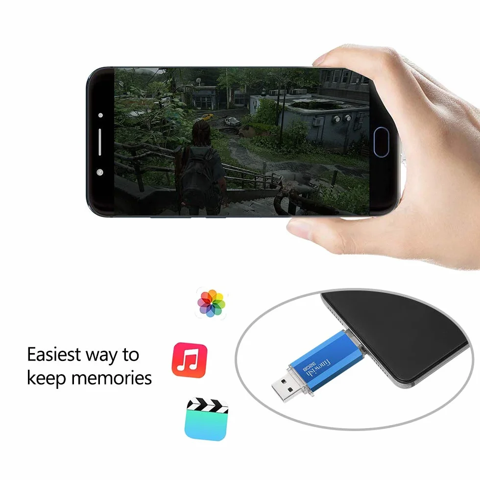 USB C Pendrive 32 GB, 2 w 1, pamięć flash typu C, przenośny Otg, do tabletów, nowego Macbooka, smartfonów z Android, Samsung, Huawei, Oneplus, niebieski